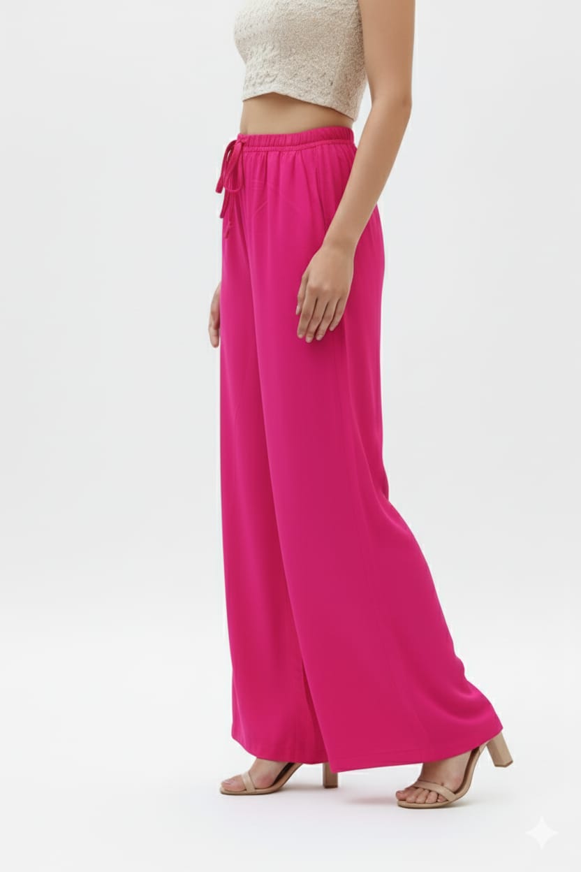 MAURYA Women Solid Rayon Palazzo with Elastic Waist