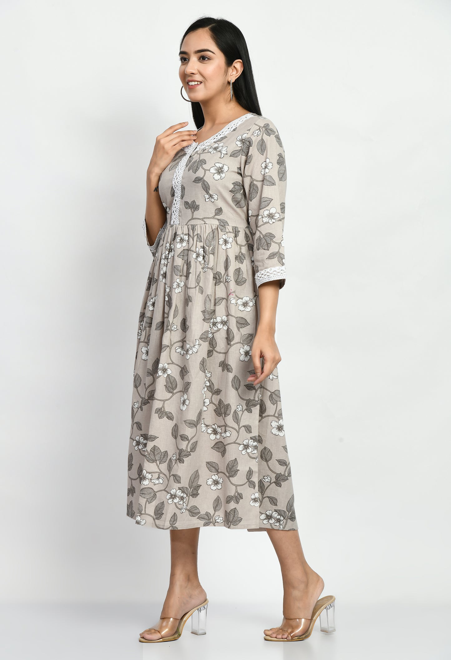 MAURYA Women’s Classic Cotton Blend A-Line Dress for Everyday Wear