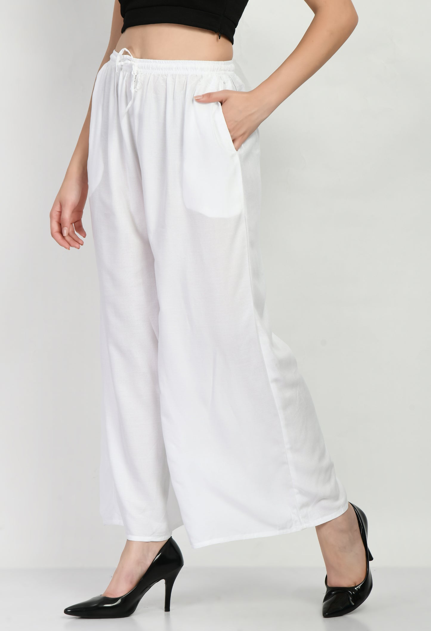 MAURYA Women Solid Rayon Palazzo with Elastic Waist