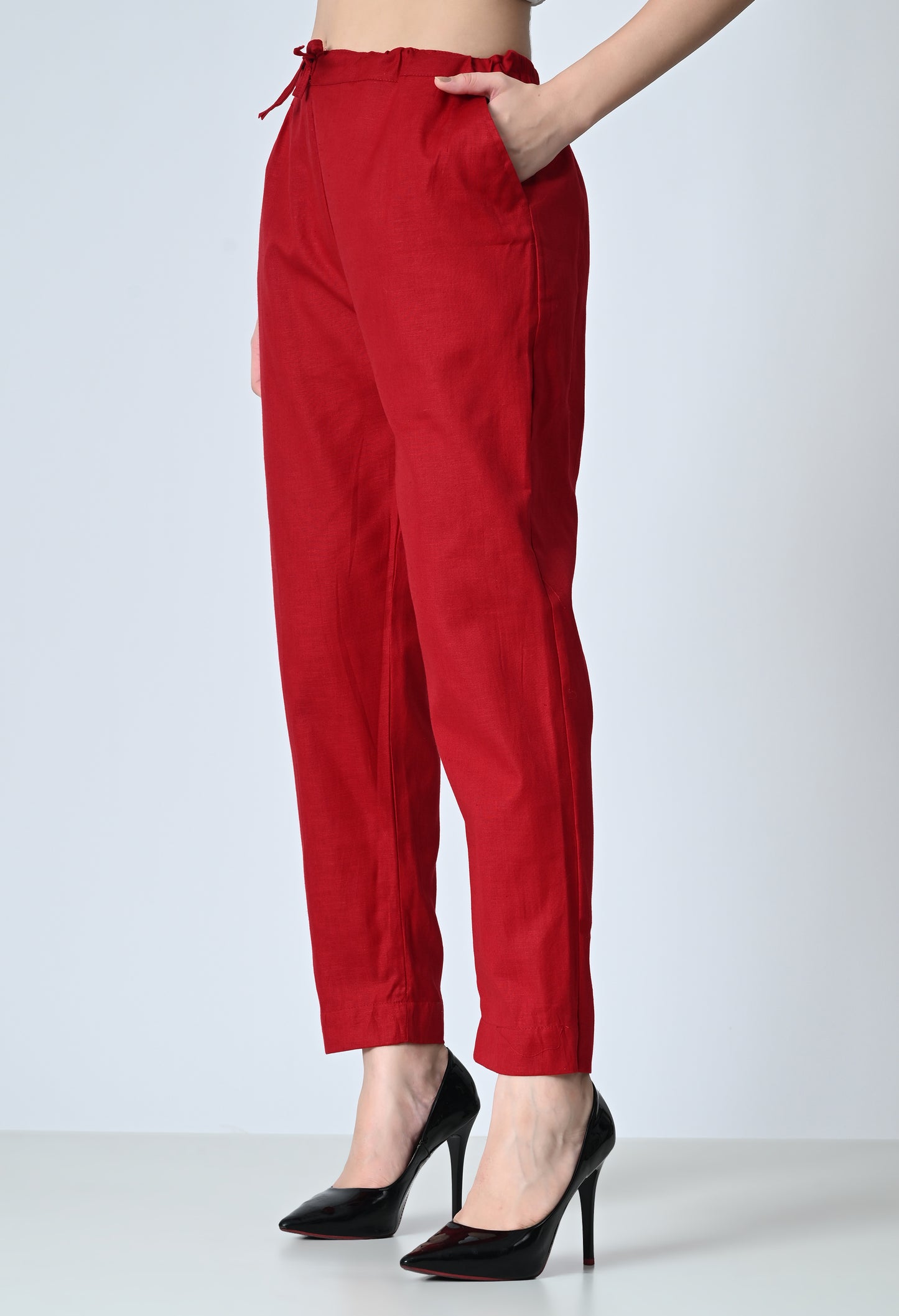 MAURYA Women’s Cotton Straight Fit Pants with Side Pockets