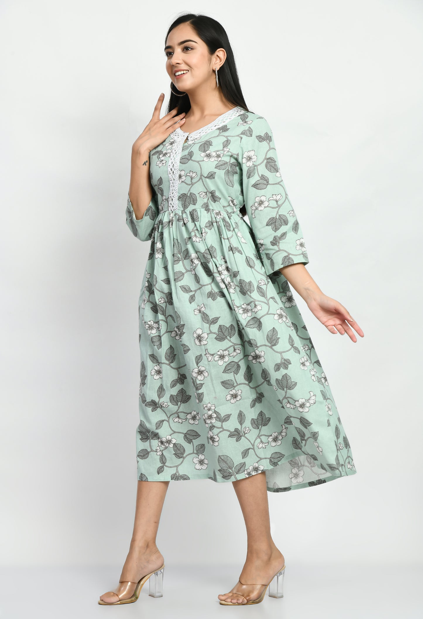 MAURYA Women’s Classic Cotton Blend A-Line Dress for Everyday Wear