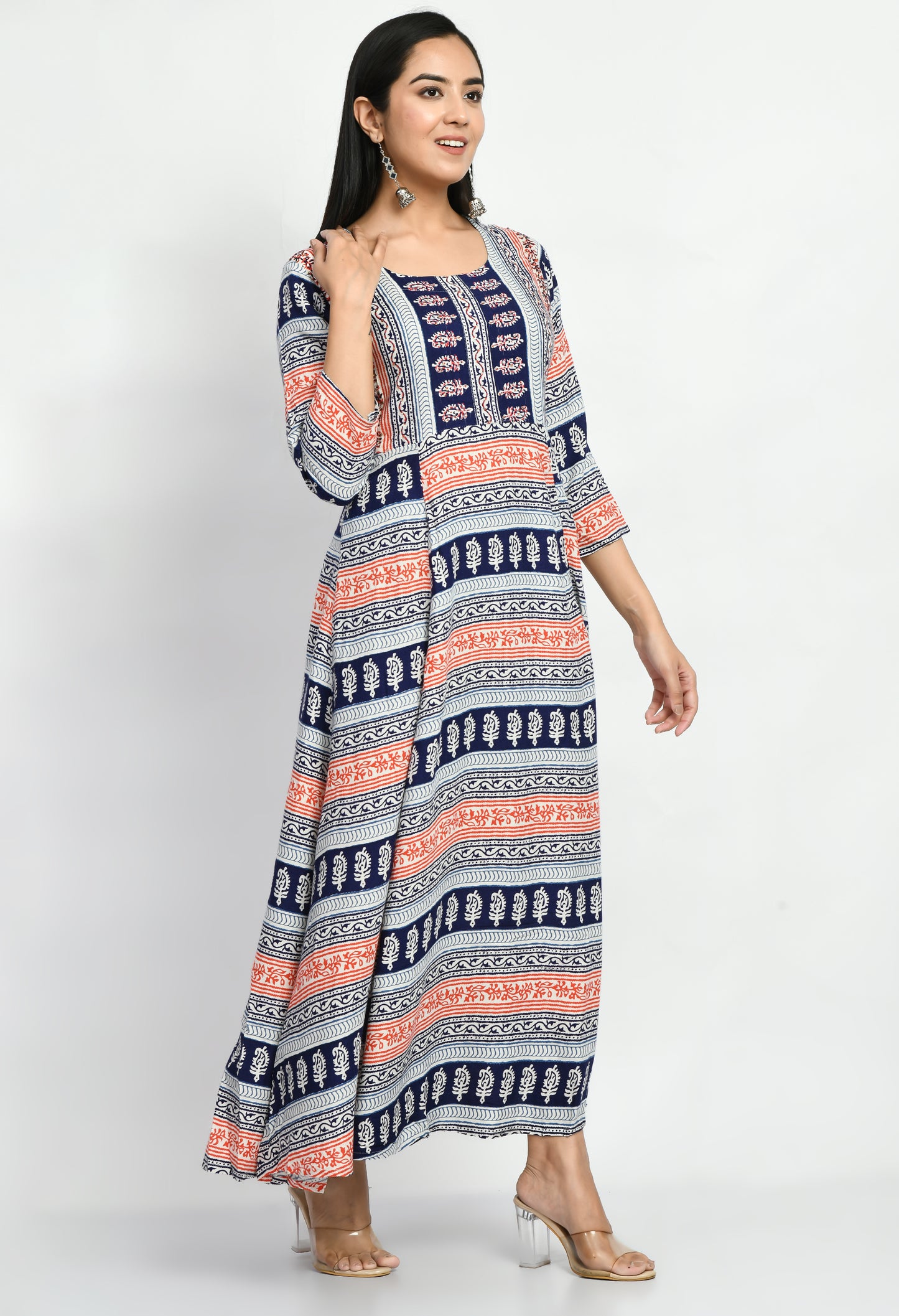 MAURYA Women’s Rayon A-Line Long Dress