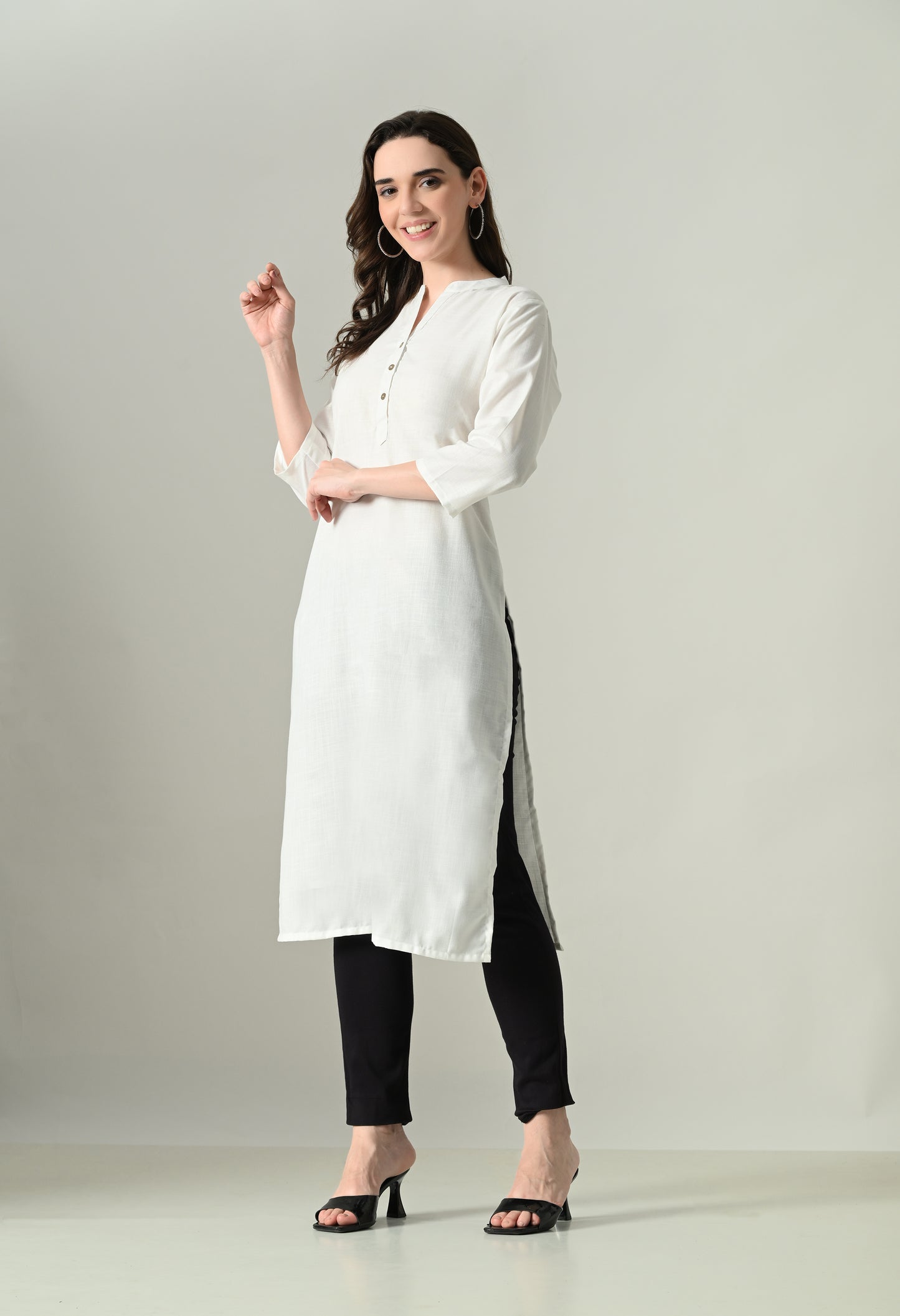 MAURYA Women's Cotton Blend Solid Kurti