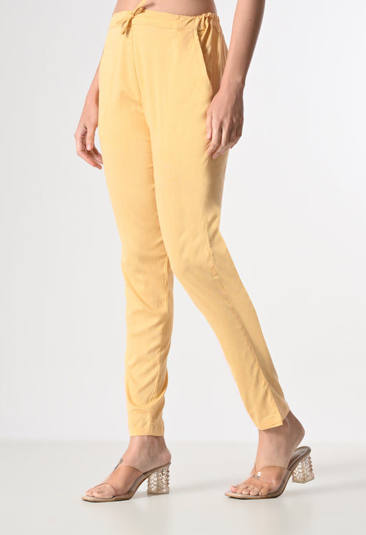 MAURYA Women’s Lycra Straight Fit Pants with Drawstring Waist
