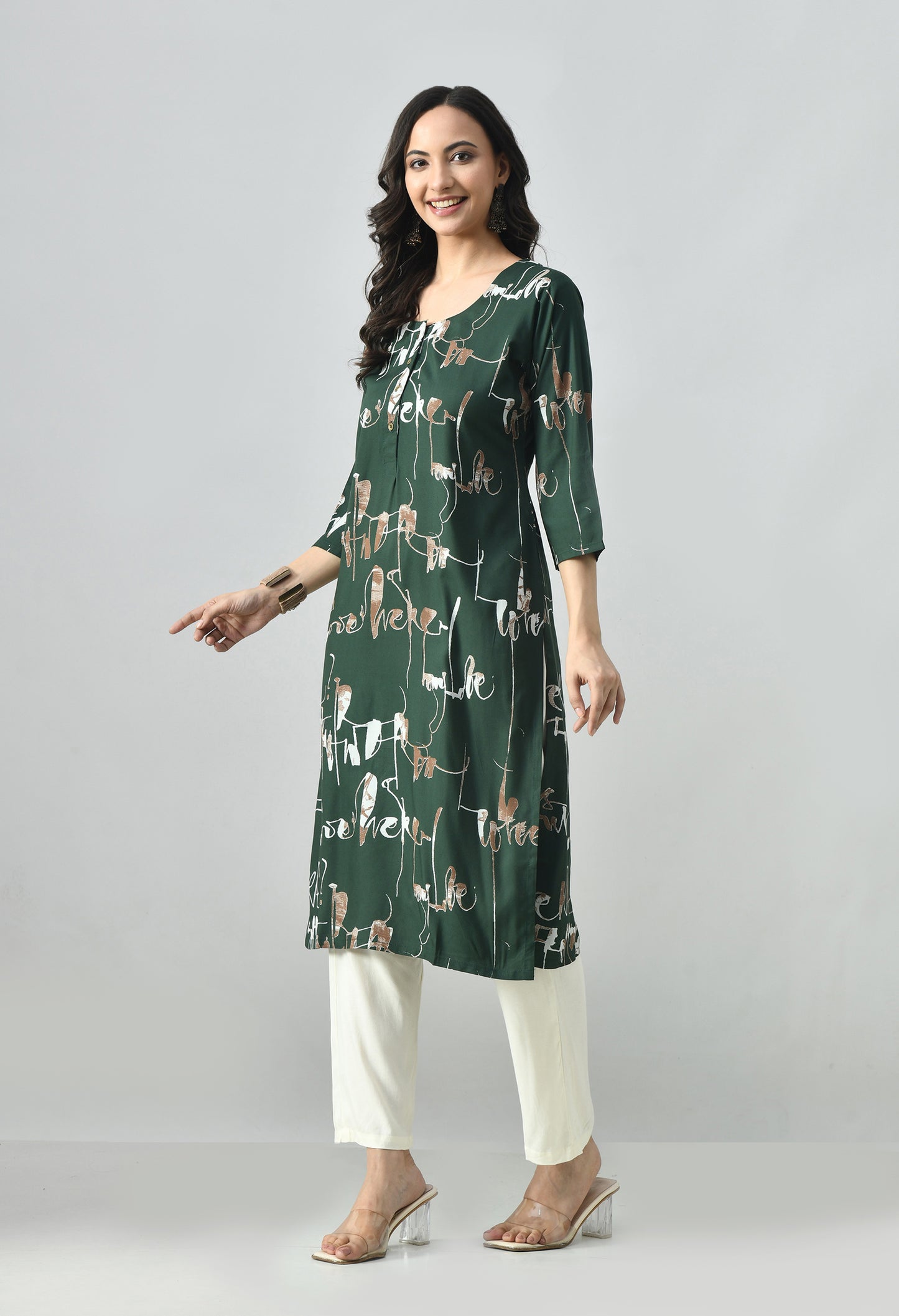 MAURYA Women's Rayon Abstract Print Kurti