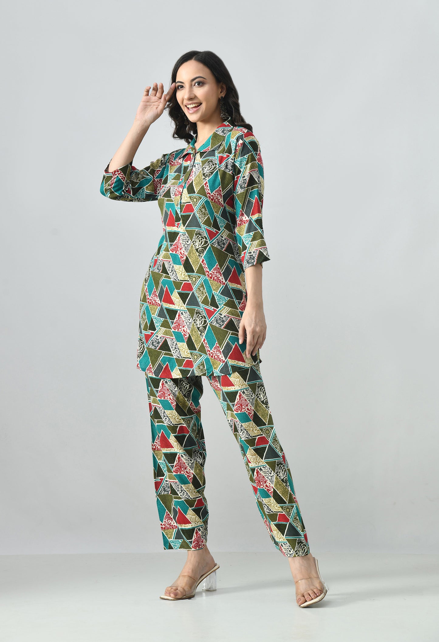 MAURYA Women’s Latest Printed Rayon Co-Ord Set with Stylish Top & Pant Set