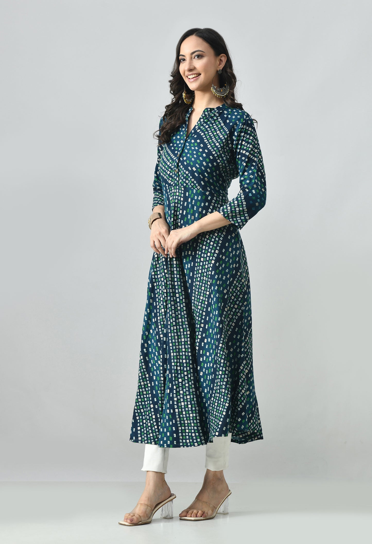 MAURYA Rayon Printed A-Line Dress for Women