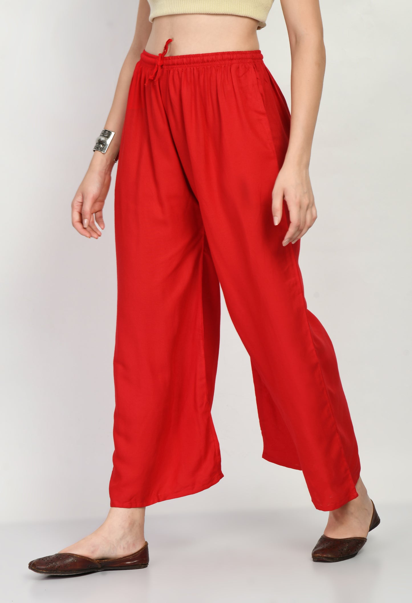 MAURYA Women Solid Rayon Palazzo with Elastic Waist