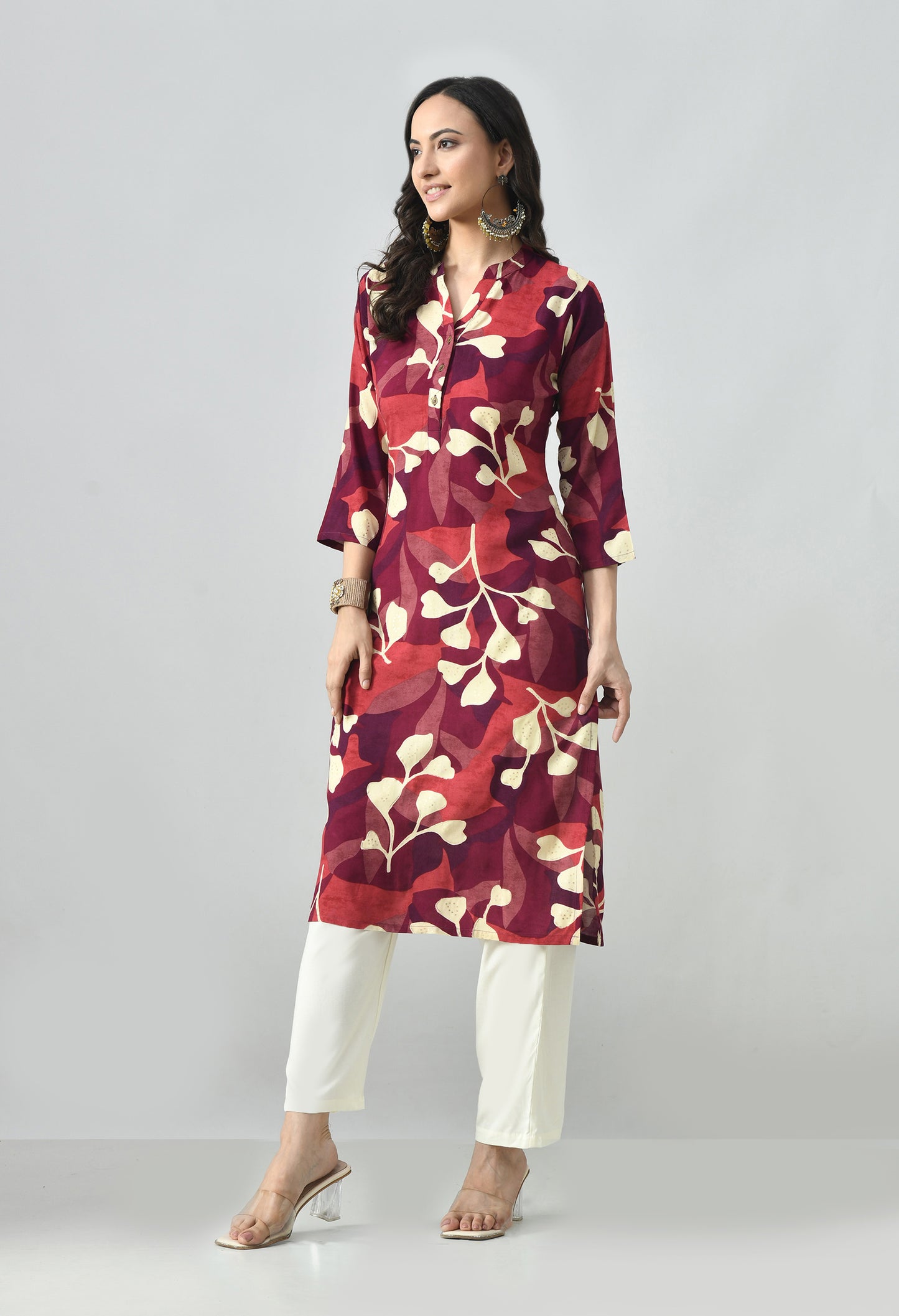 MAURYA Women's Rayon Printed Kurti