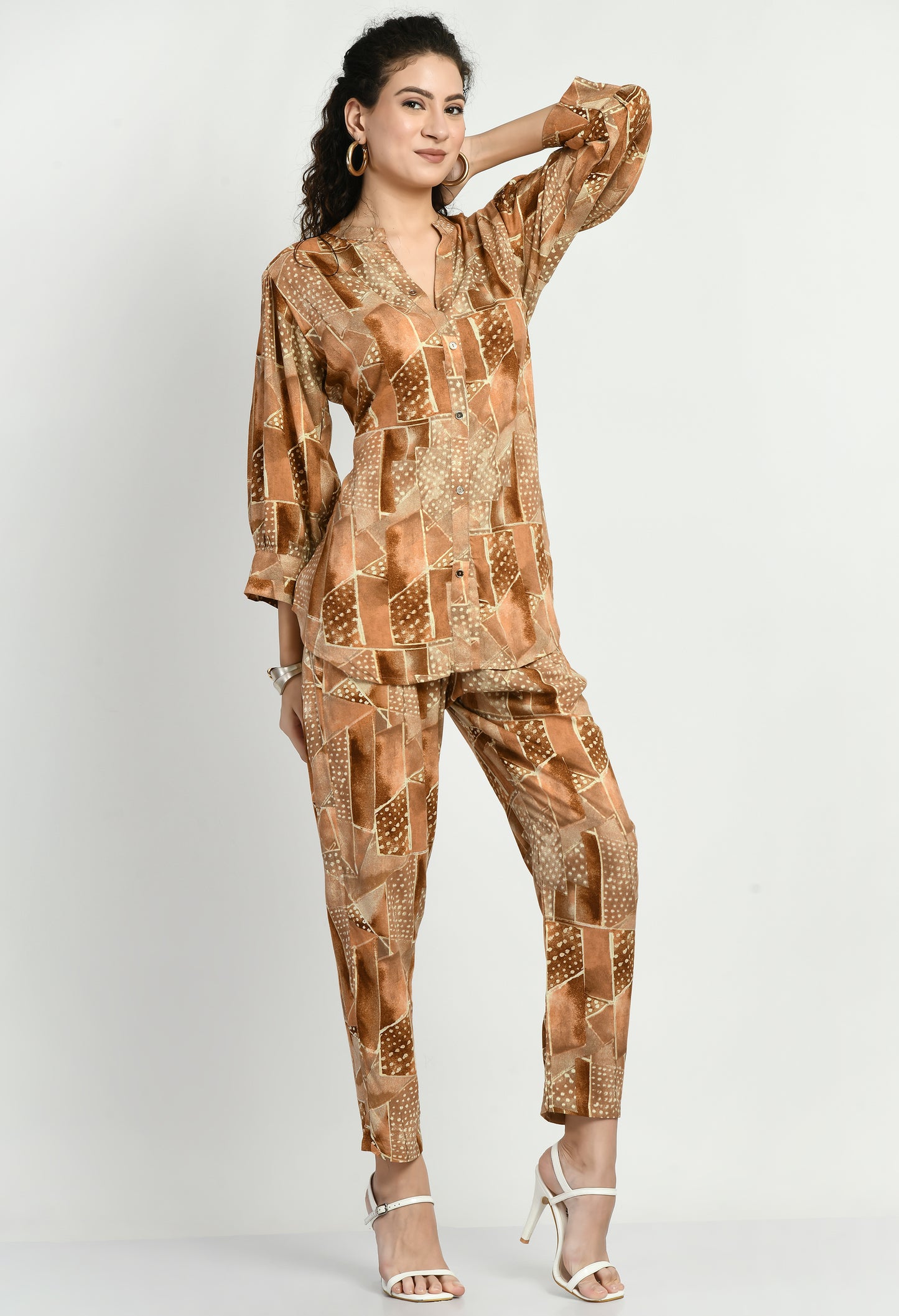 MAURYA Women’s Rayon Co-Ord Set | Shirt Top & Pants