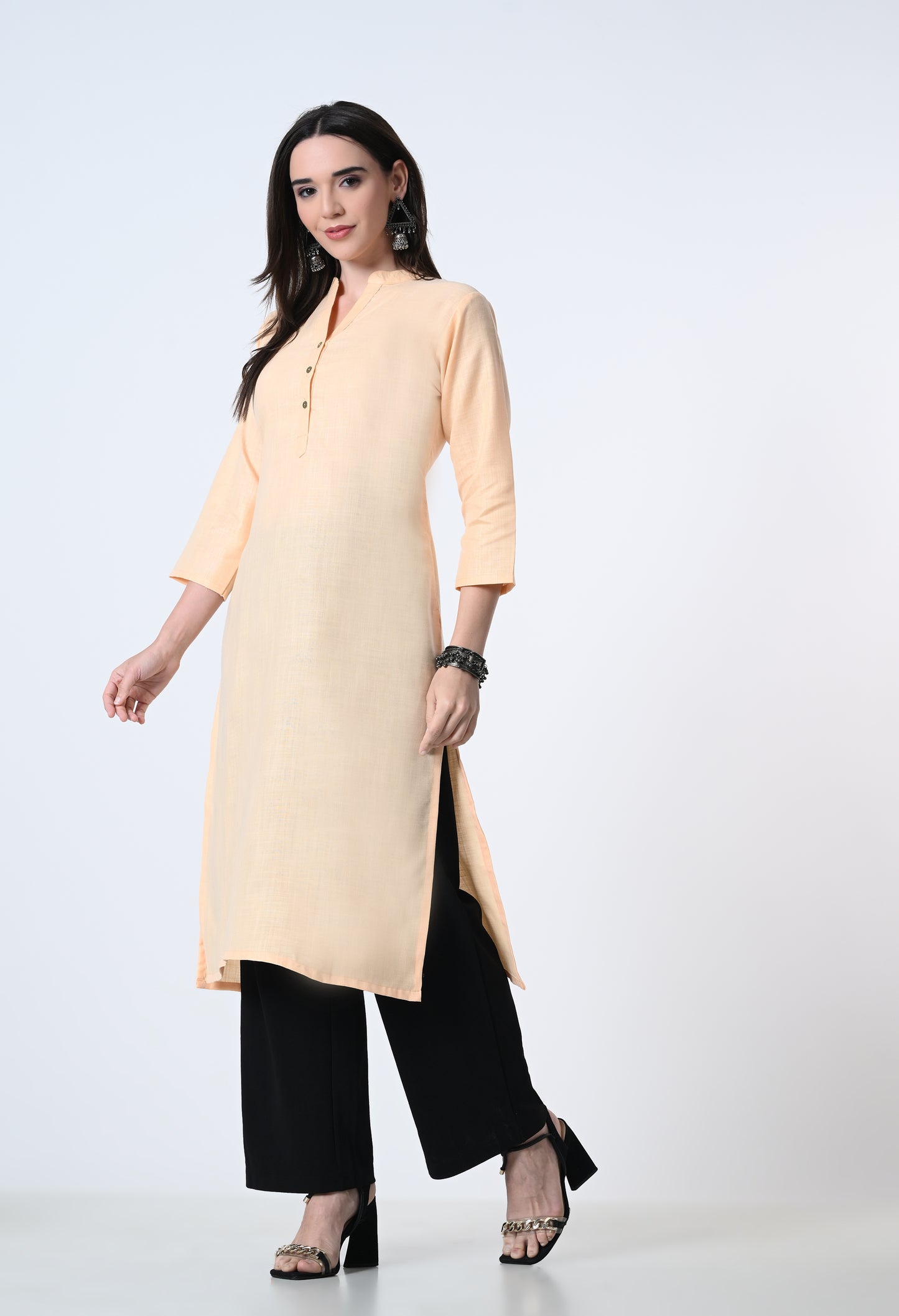 MAURYA Women's Cotton Blend Solid Kurti