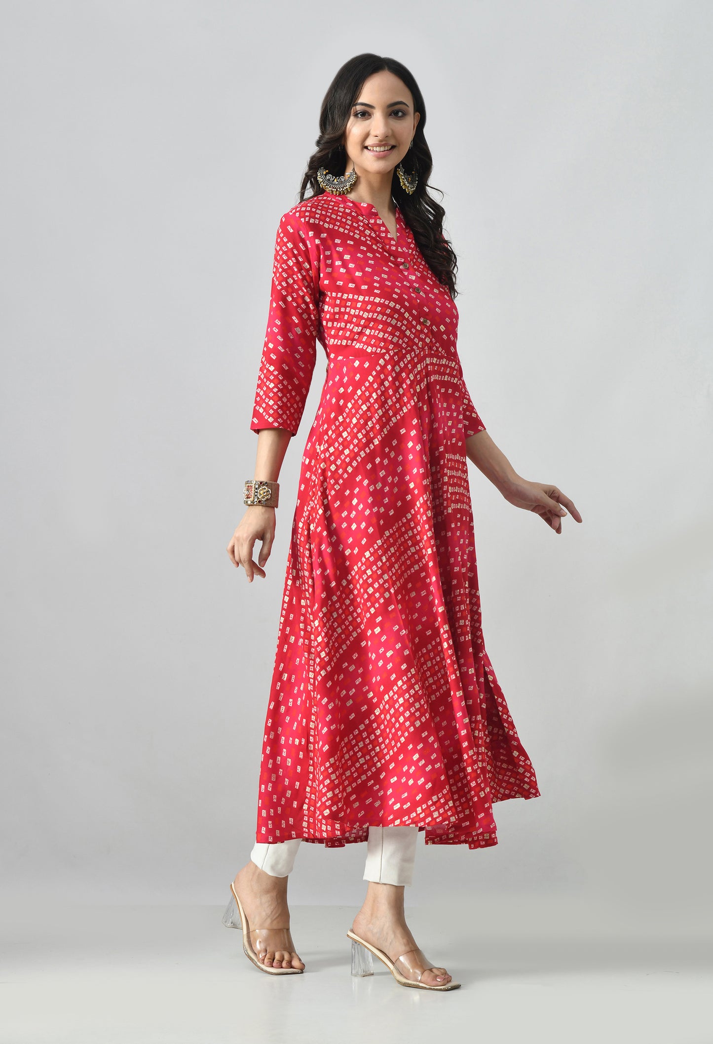 MAURYA Rayon Printed A-Line Dress for Women