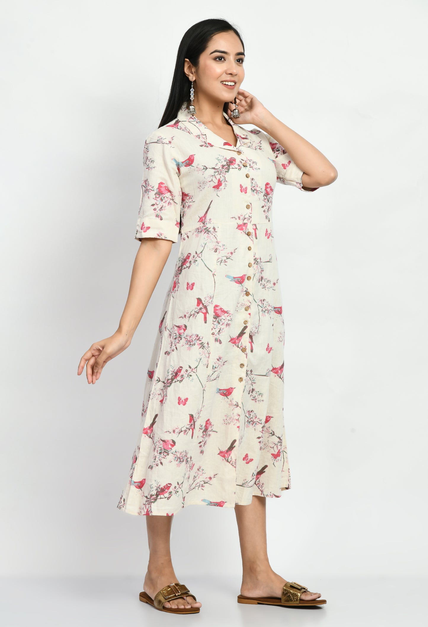 MAURYA Women’s Classic Cotton Blend A-Line Dress for Everyday Wear