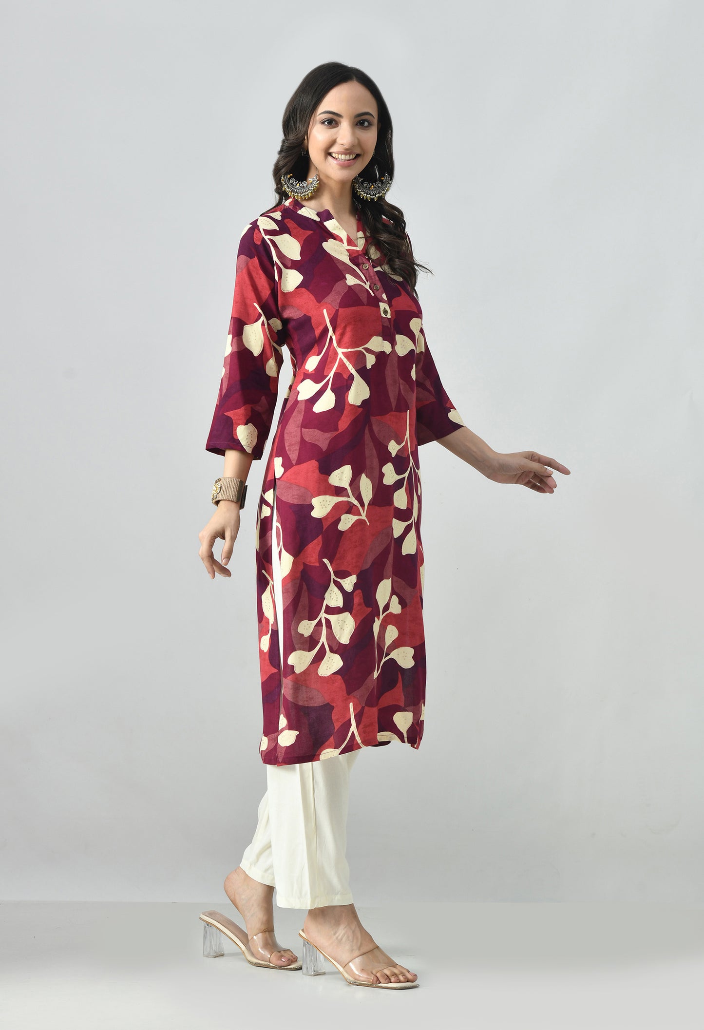MAURYA Women's Rayon Printed Kurti