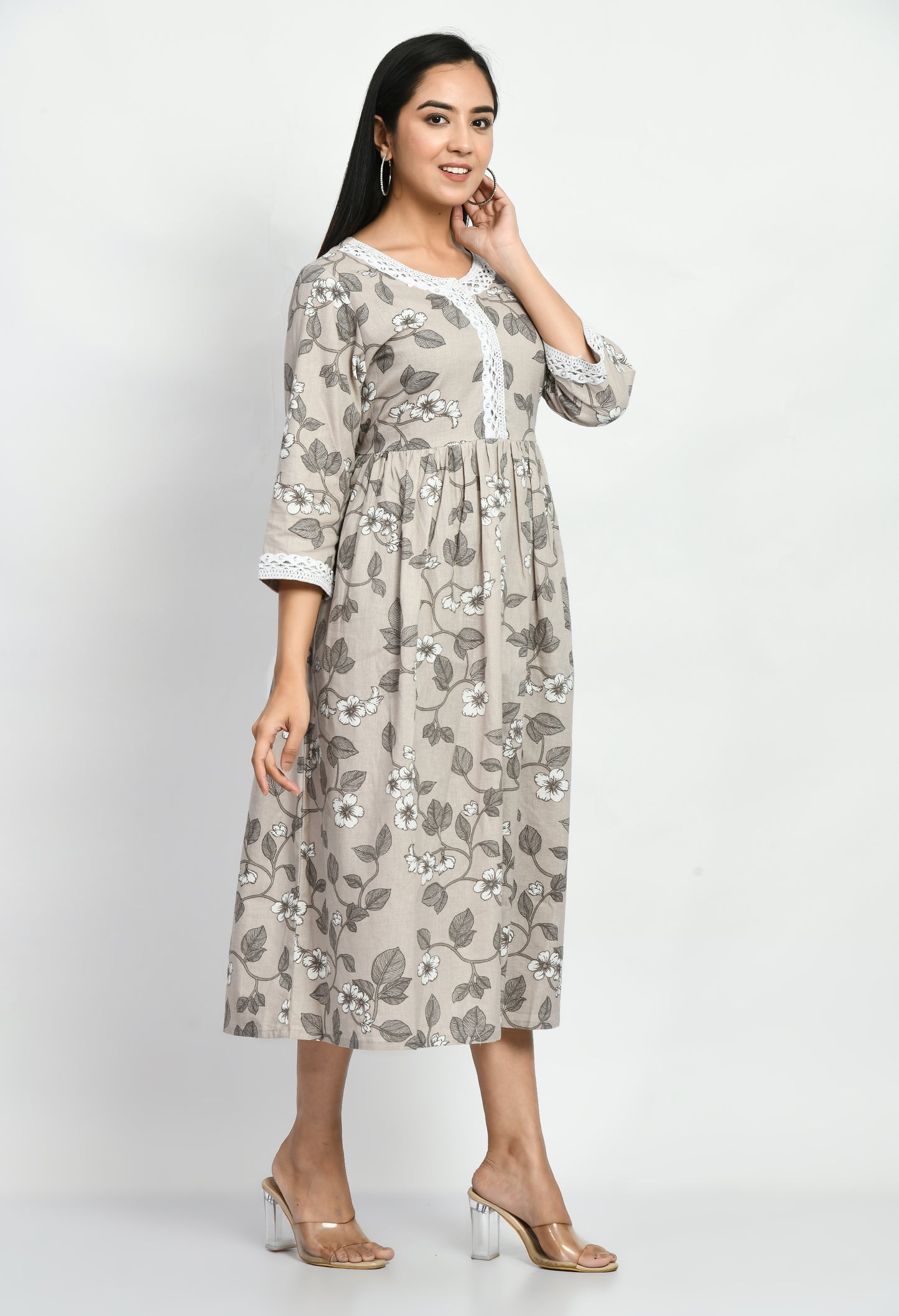 MAURYA Women’s Classic Cotton Blend A-Line Dress for Everyday Wear