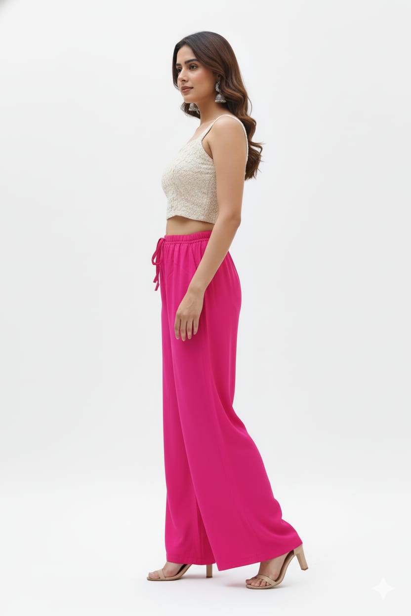 MAURYA Women Solid Rayon Palazzo with Elastic Waist