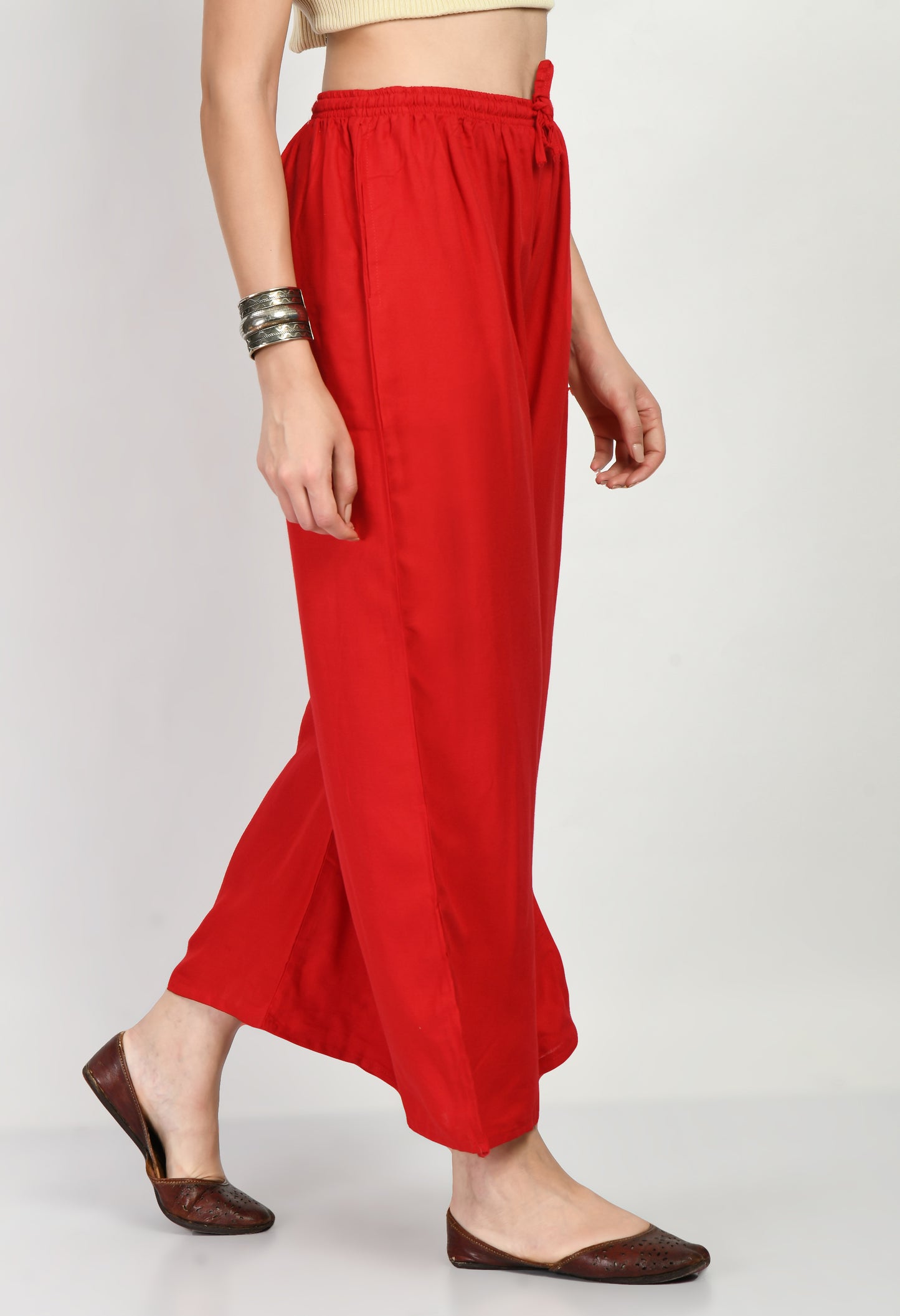 MAURYA Women Solid Rayon Palazzo with Elastic Waist