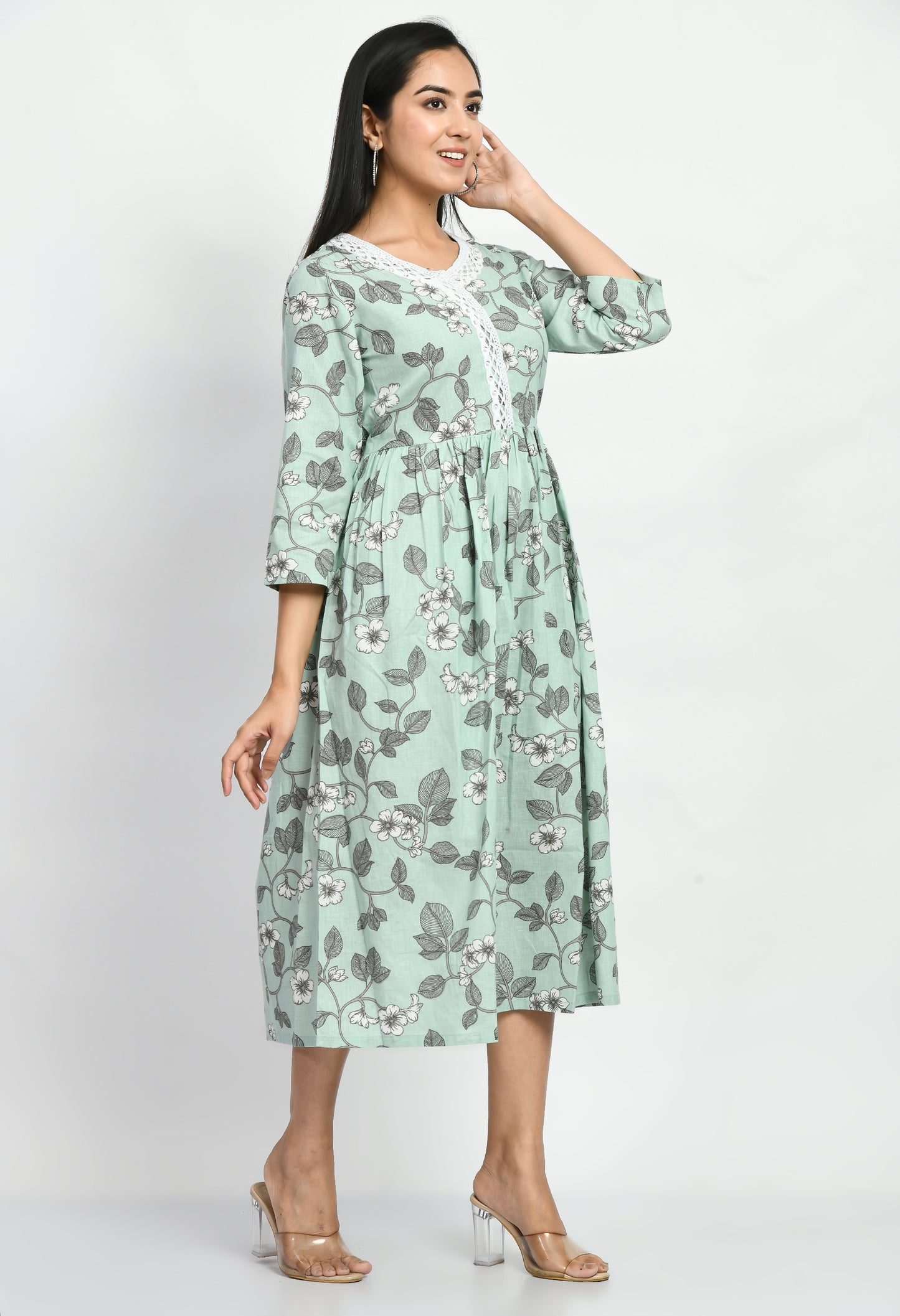 MAURYA Women’s Classic Cotton Blend A-Line Dress for Everyday Wear