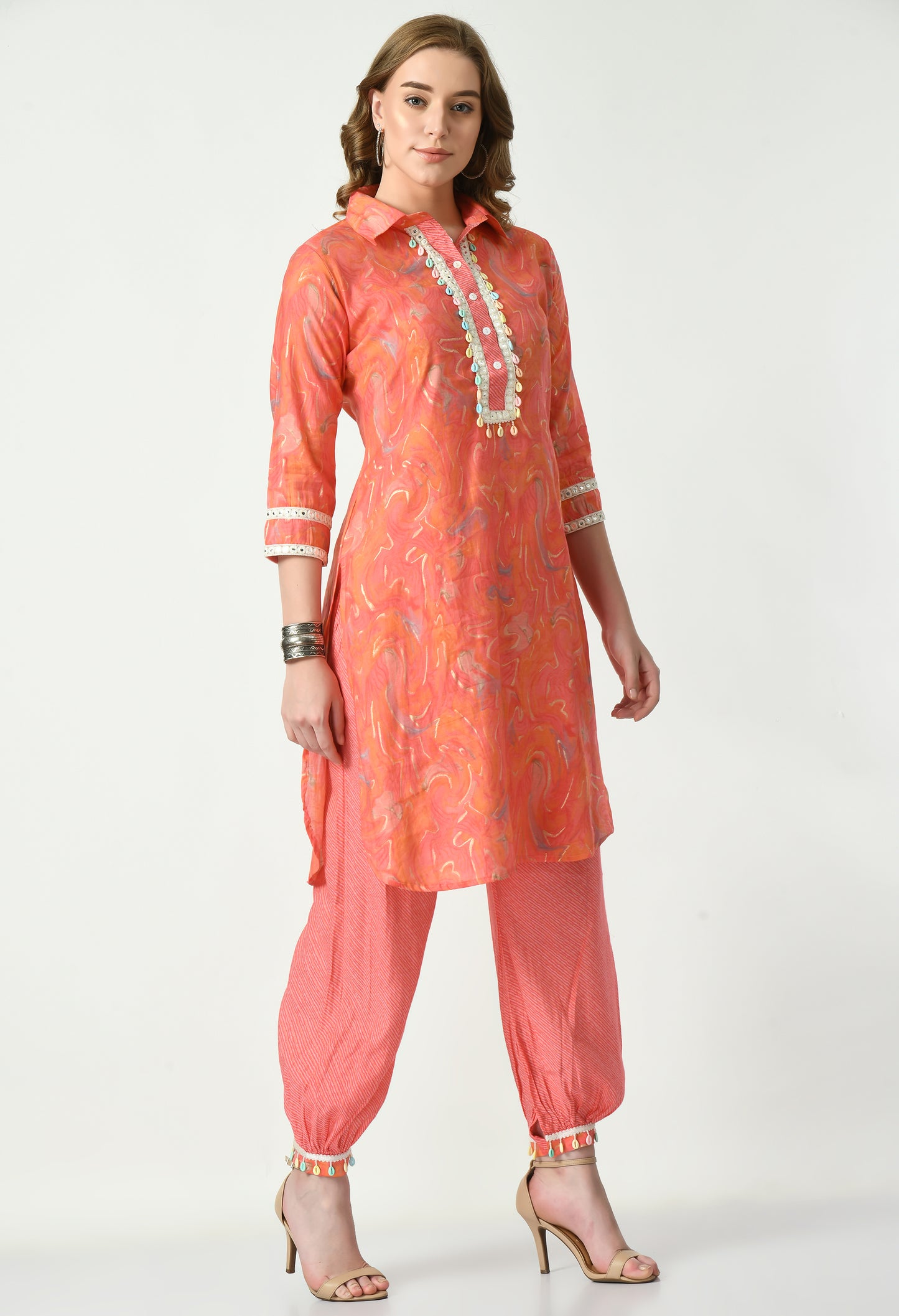MAURYA Women’s Muslin Pathani Co-Ord Set with Yoke Design