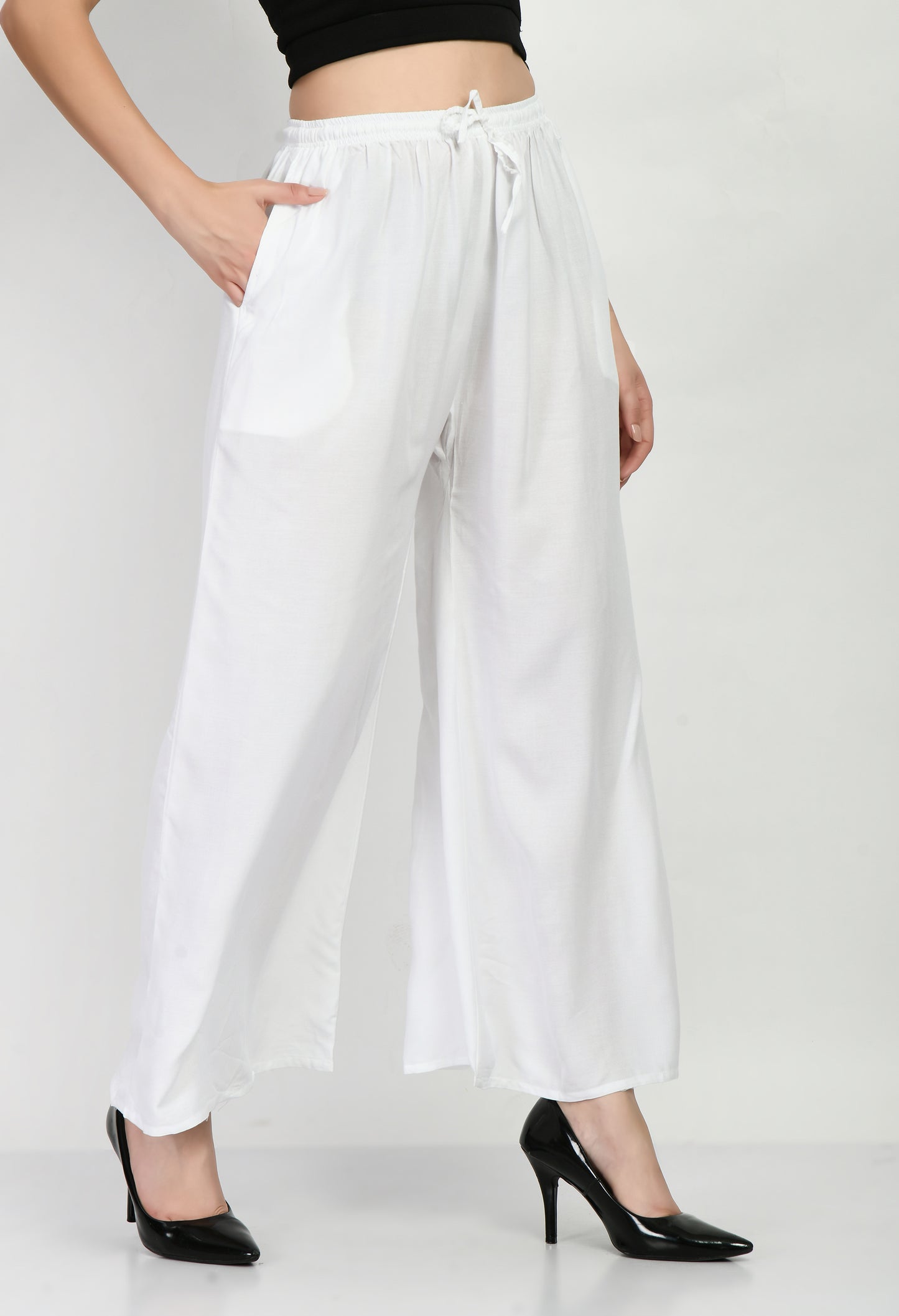 MAURYA Women Solid Rayon Palazzo with Elastic Waist