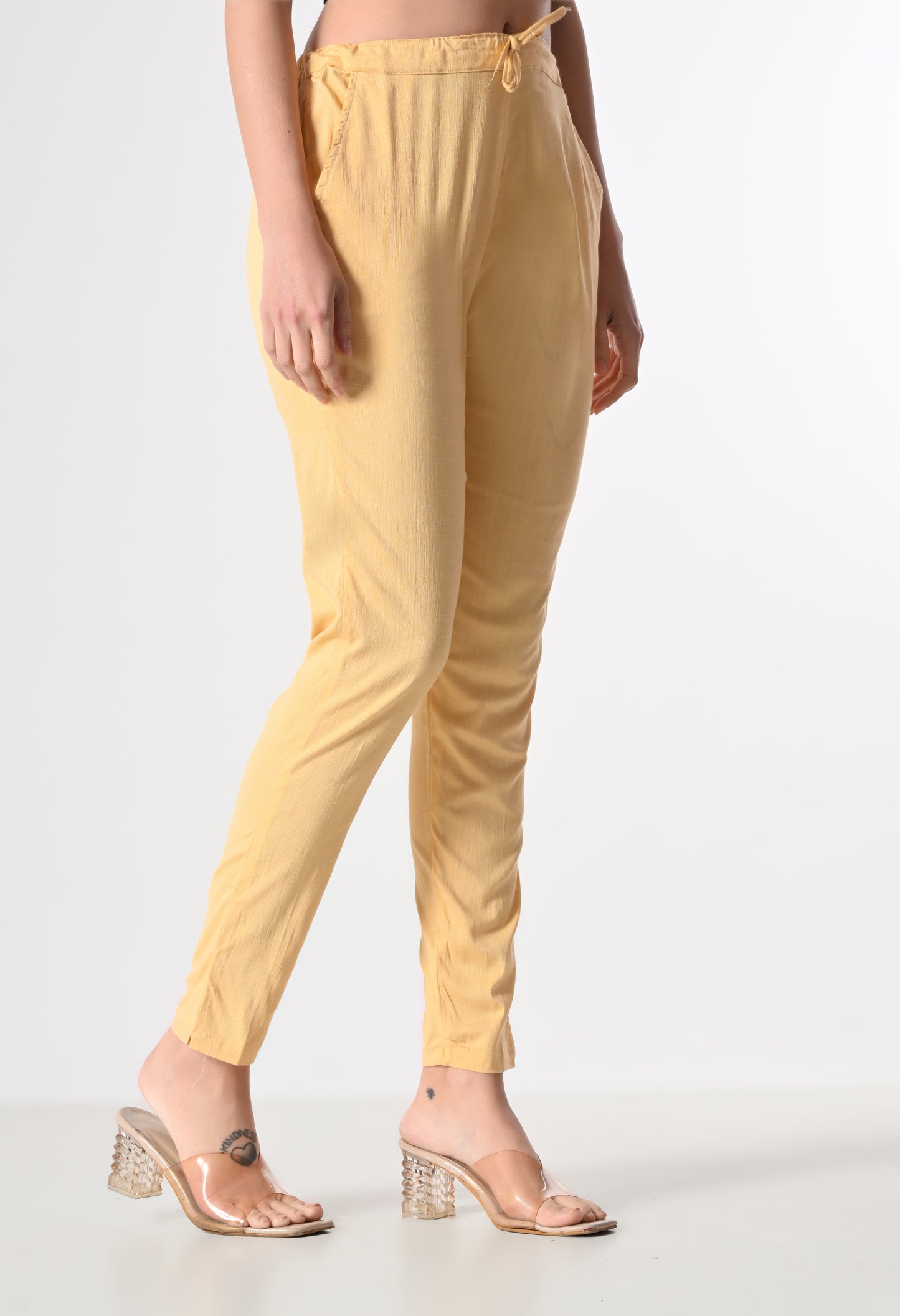 MAURYA Women’s Lycra Straight Fit Pants with Drawstring Waist