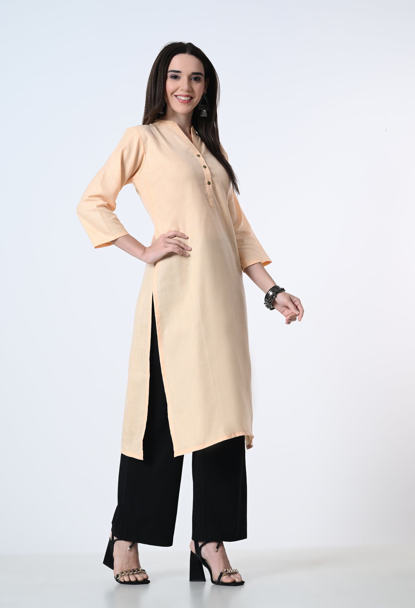 MAURYA Women's Cotton Blend Solid Kurti