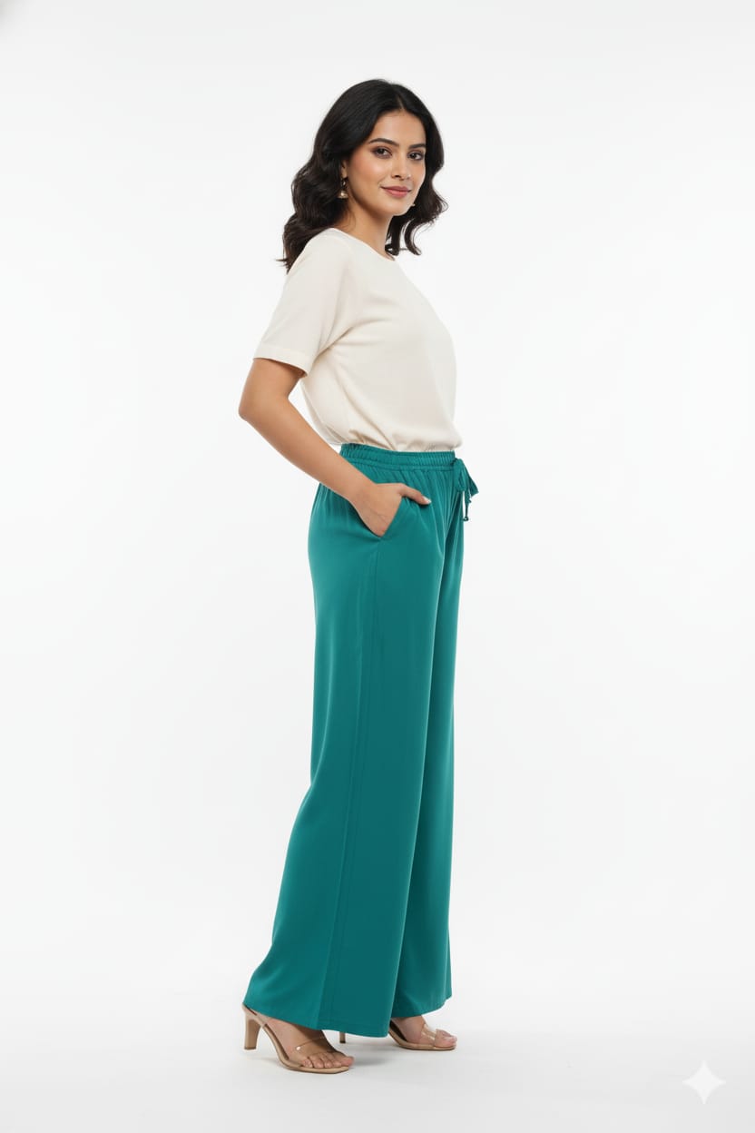 MAURYA Women Solid Rayon Palazzo with Elastic Waist