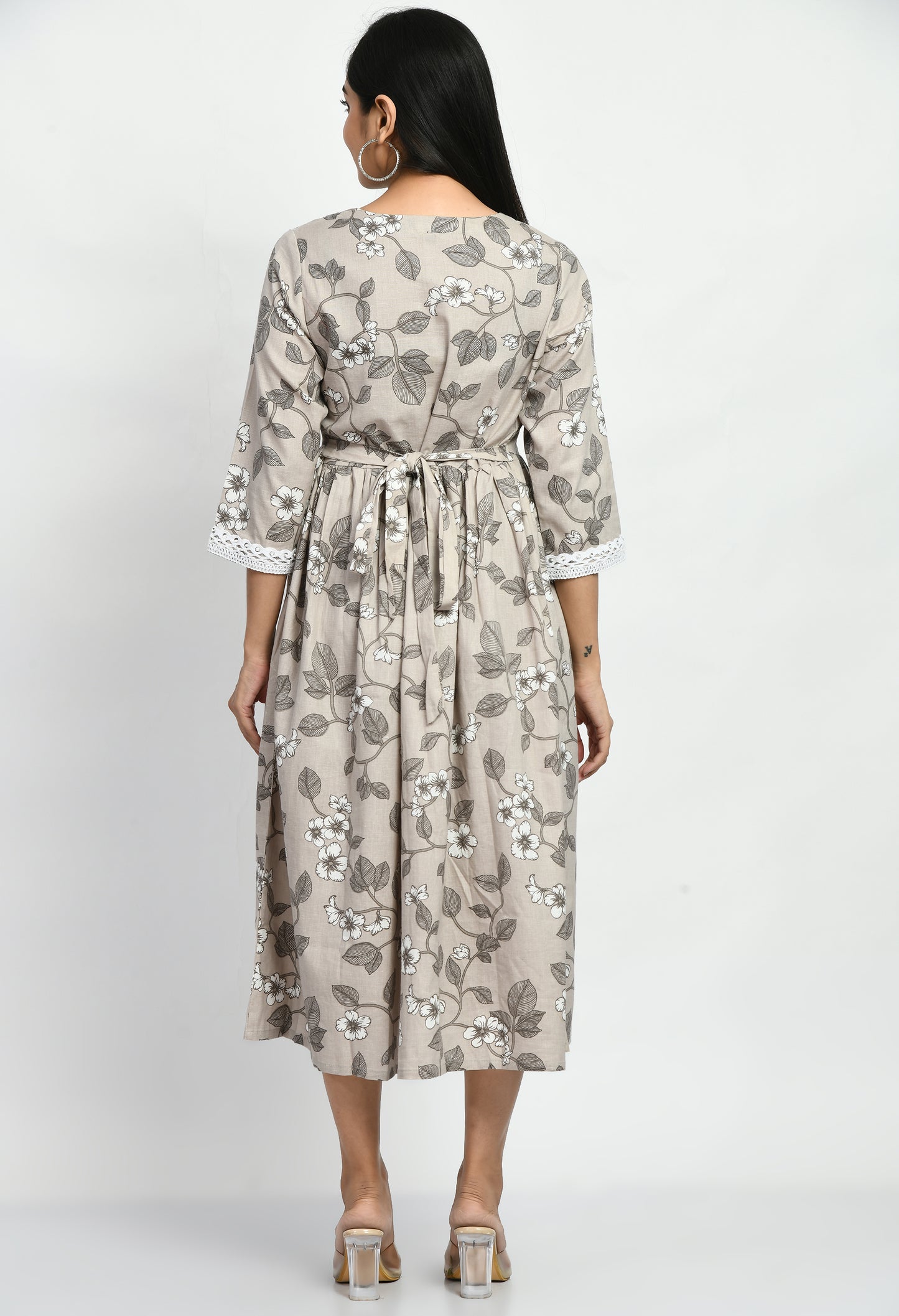 MAURYA Women’s Classic Cotton Blend A-Line Dress for Everyday Wear