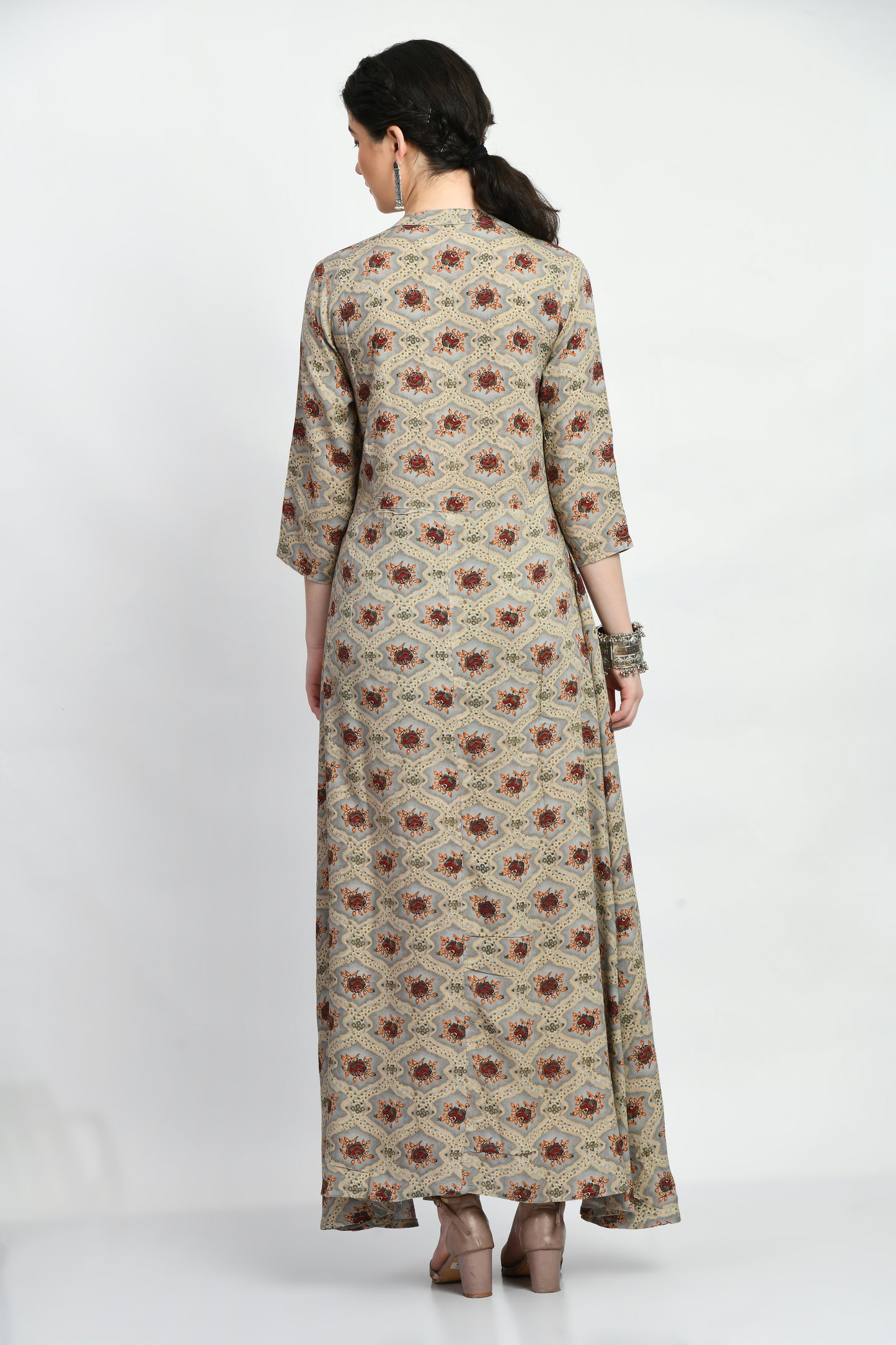 MAURYA Women’s Rayon A-Line Flared Long Dress for Casual & Festive Wear