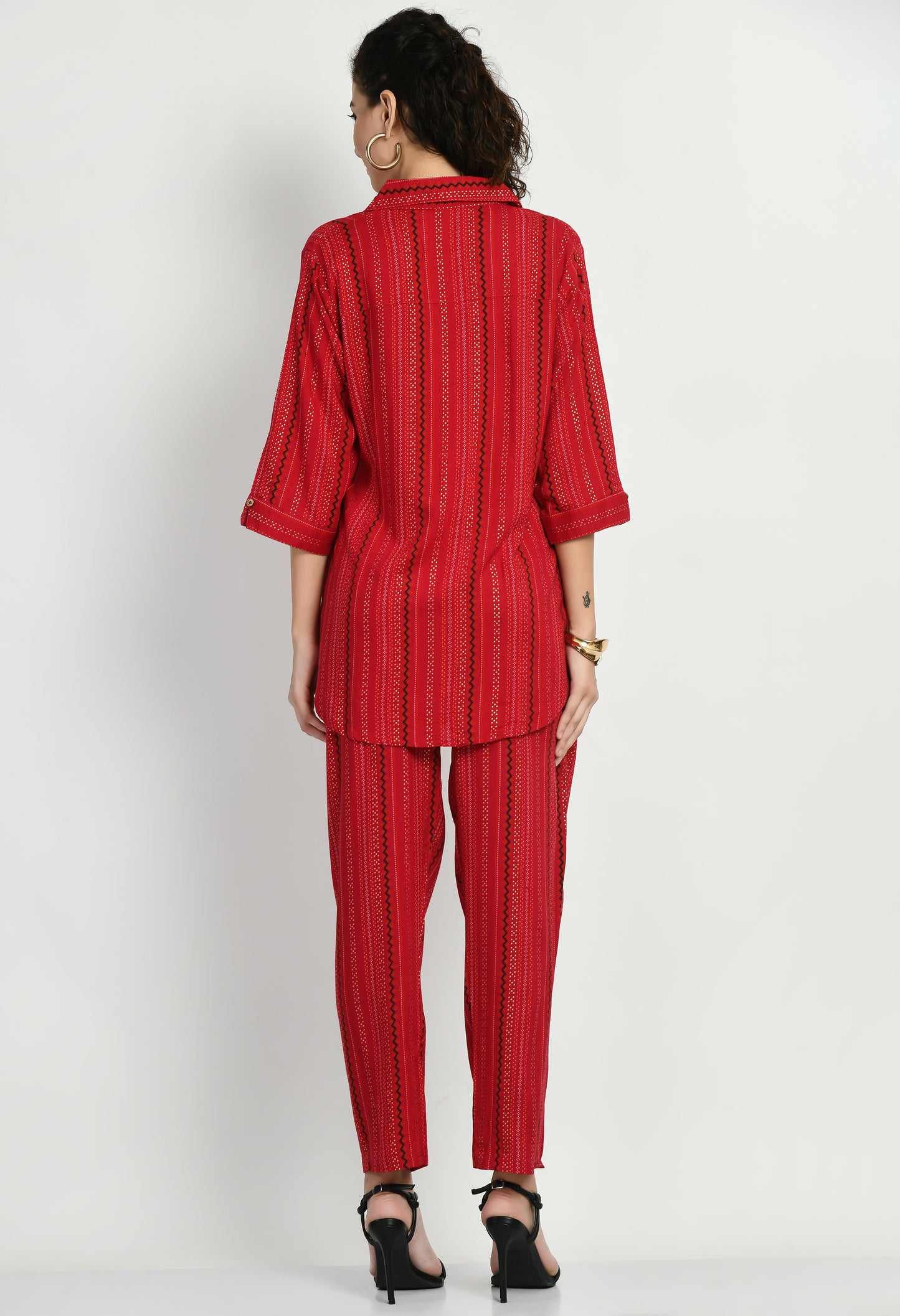 MAURYA Women’s Rayon Printed Co-Ord Set | Shirt Top & Pants