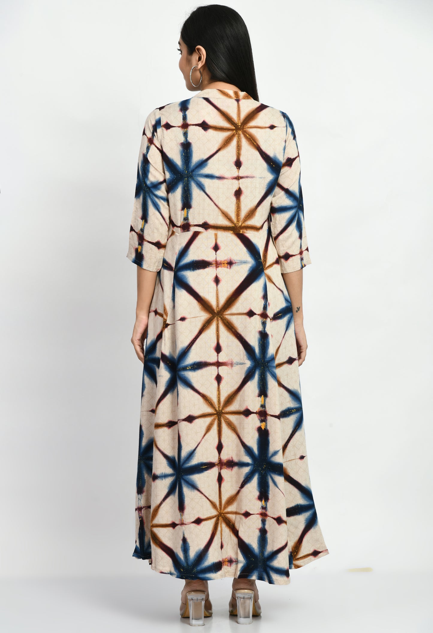 MAURYA Women’s Rayon A-Line Long Flared Dress for Casual & Festive Wear
