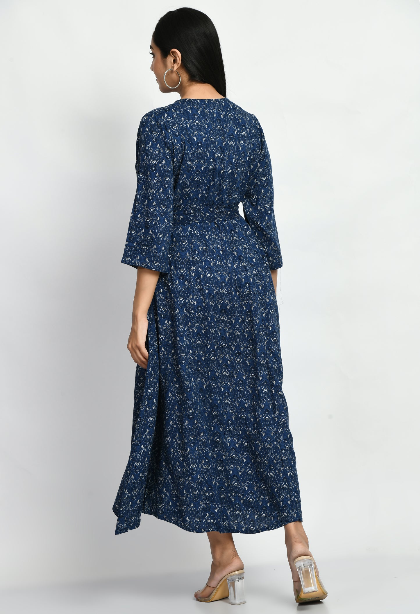MUARYA Women’s Cotton Blend A-Line Long Dress for Casual & Festive Wear