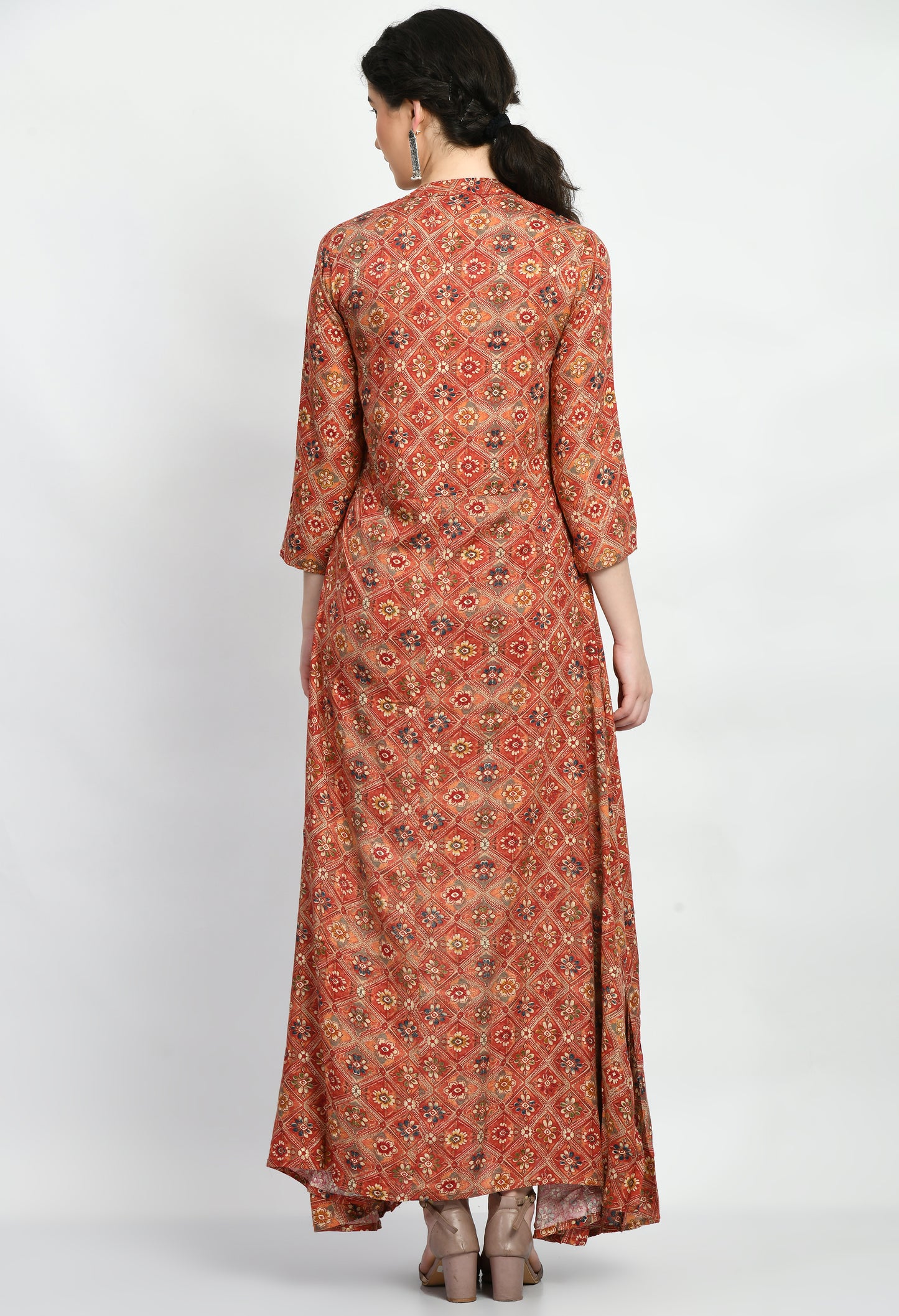 MAURYA Women’s Rayon A-Line Flared Long Dress for Casual & Festive Wear