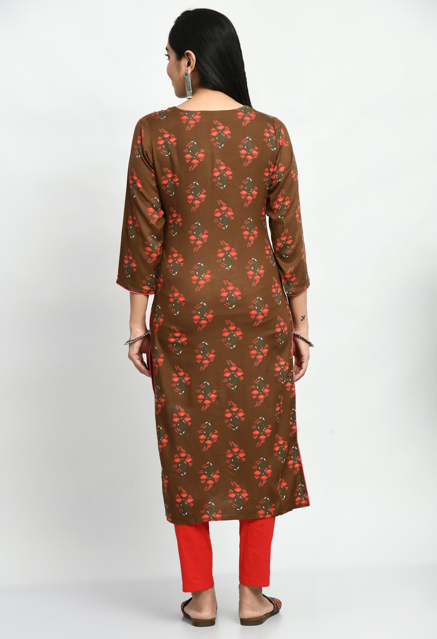 MAURYA Women's Rayon Kurti Brown