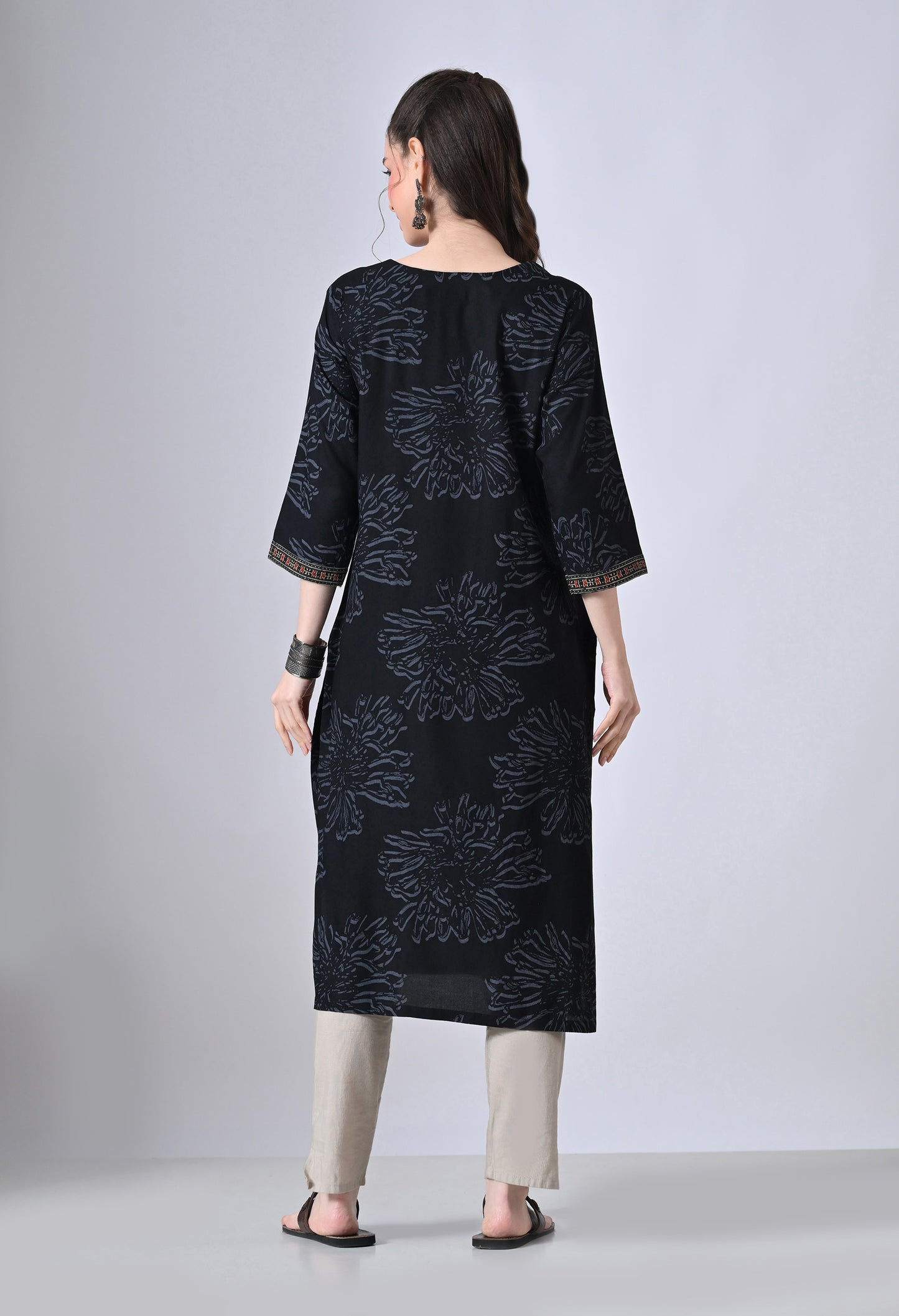 MAURYA Women's Rayon Floral Print Kurti