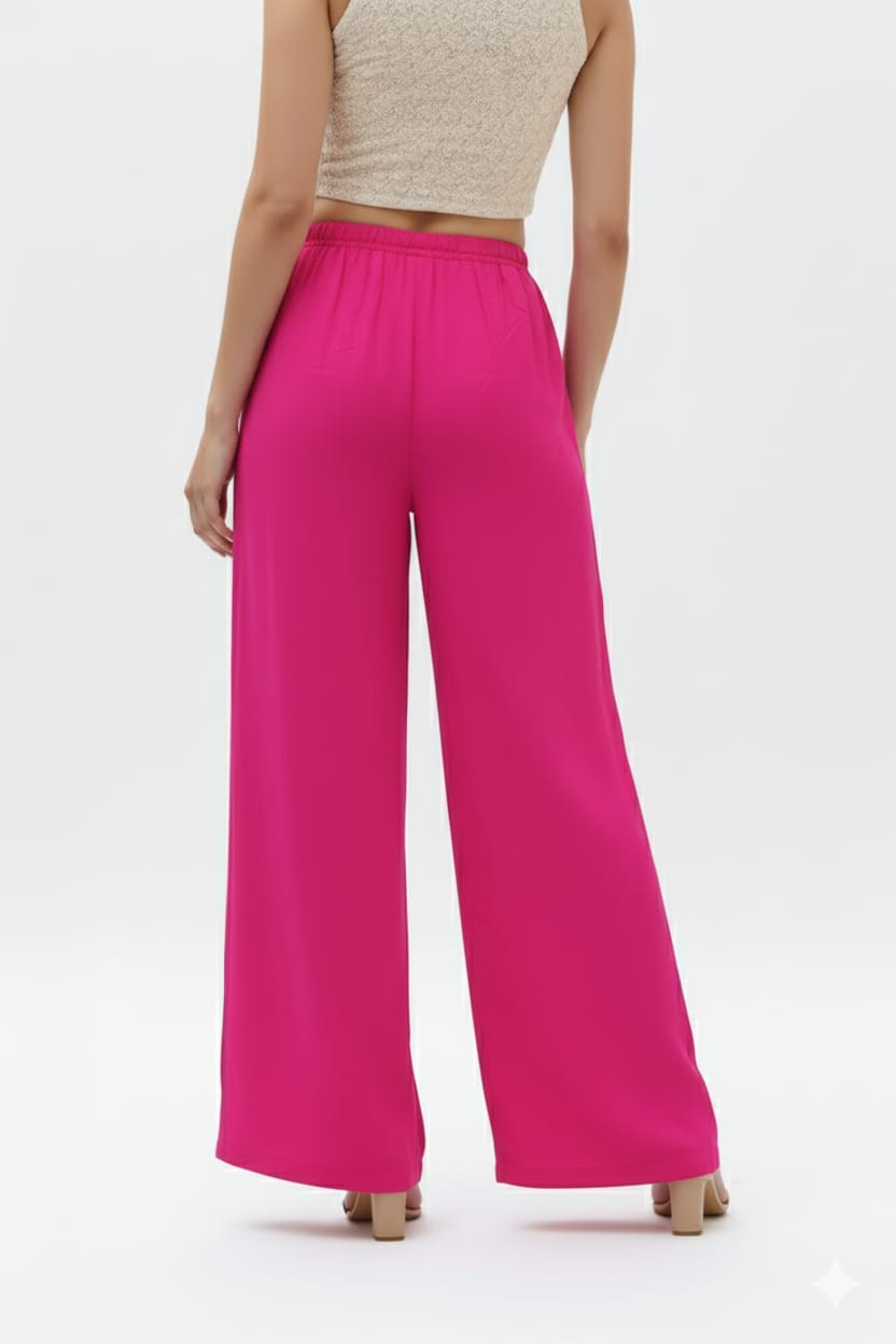 MAURYA Women Solid Rayon Palazzo with Elastic Waist