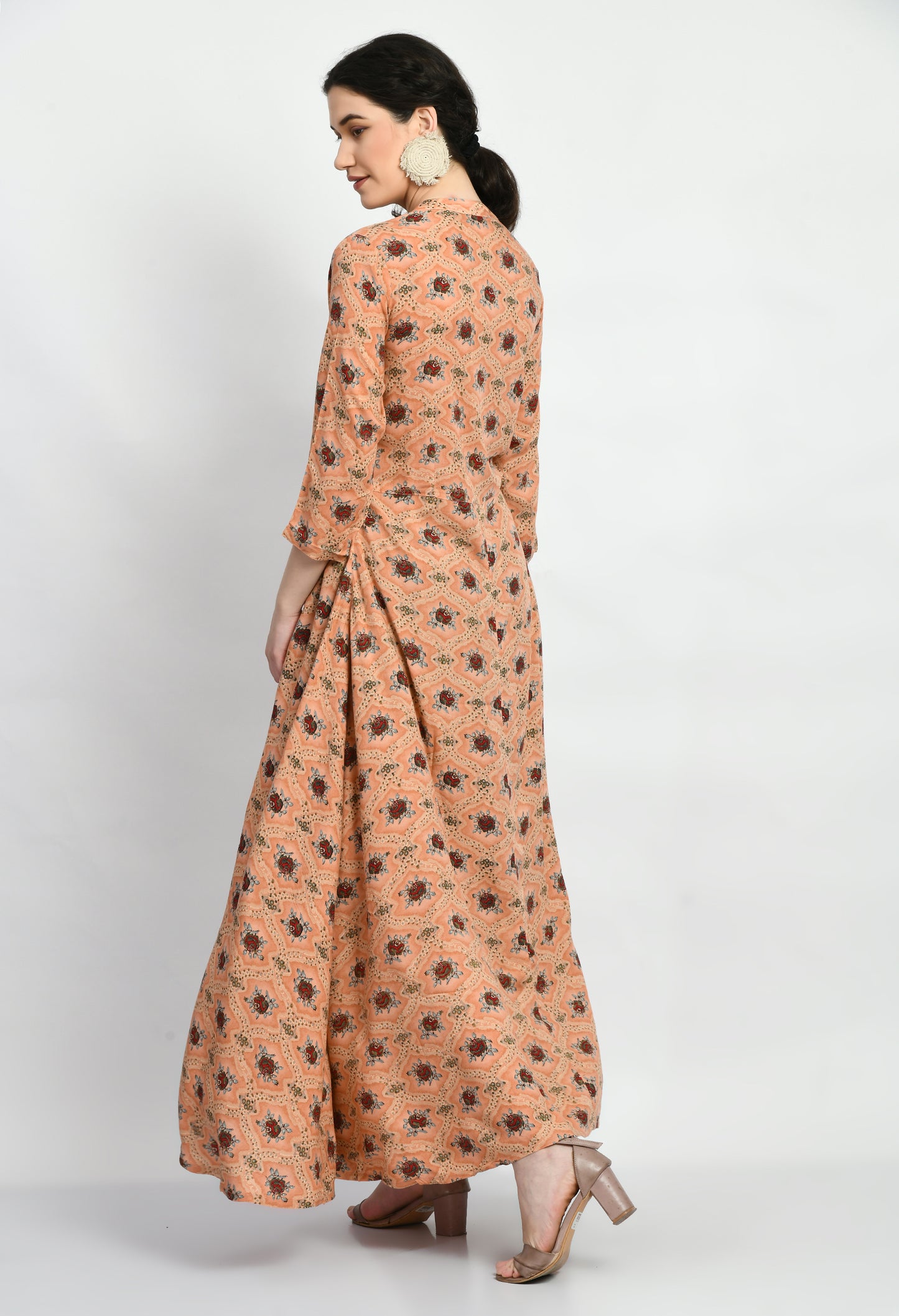 MAURYA Women’s Rayon A-Line Flared Long Dress for Casual & Festive Wear