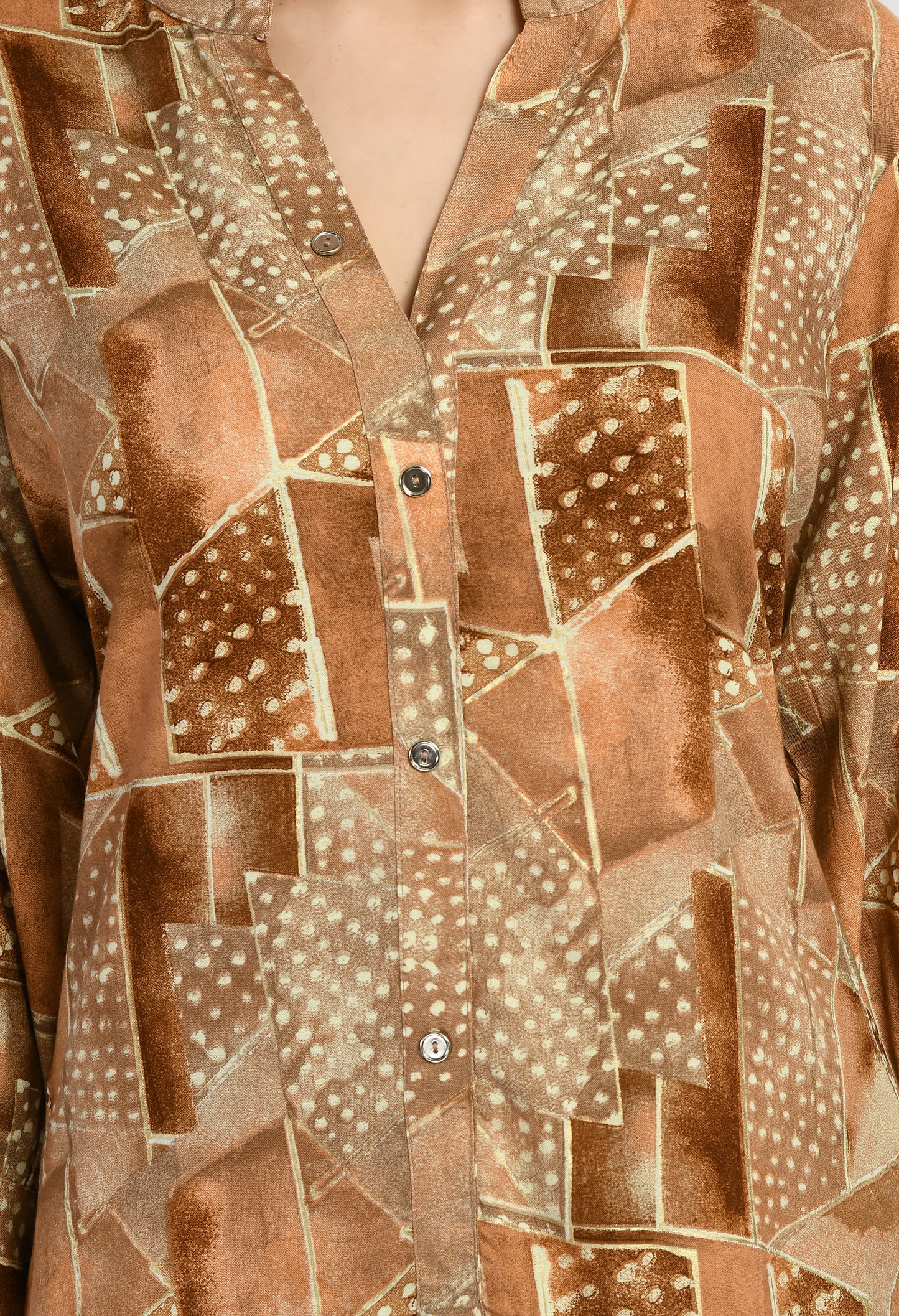 MAURYA Women’s Rayon Co-Ord Set | Shirt Top & Pants