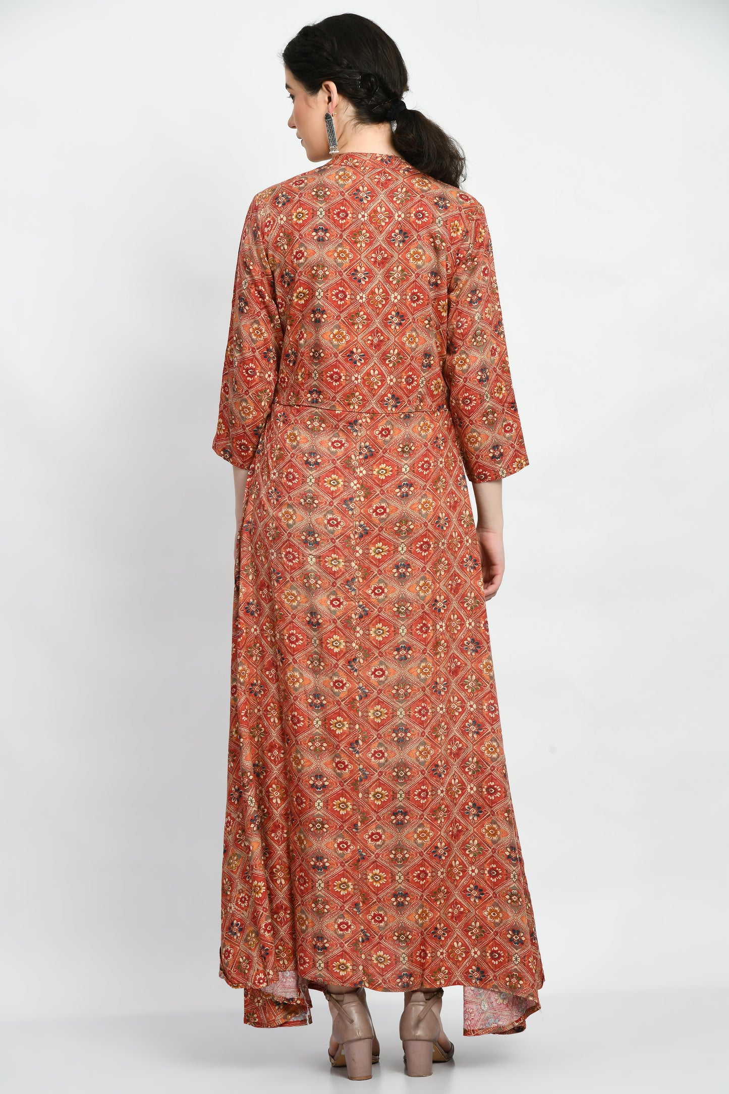 MAURYA Women’s Rayon A-Line Flared Long Dress for Casual & Festive Wear