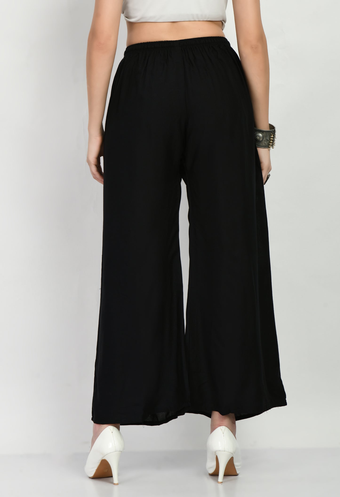 MAURYA Women Solid Rayon Palazzo with Elastic Waist