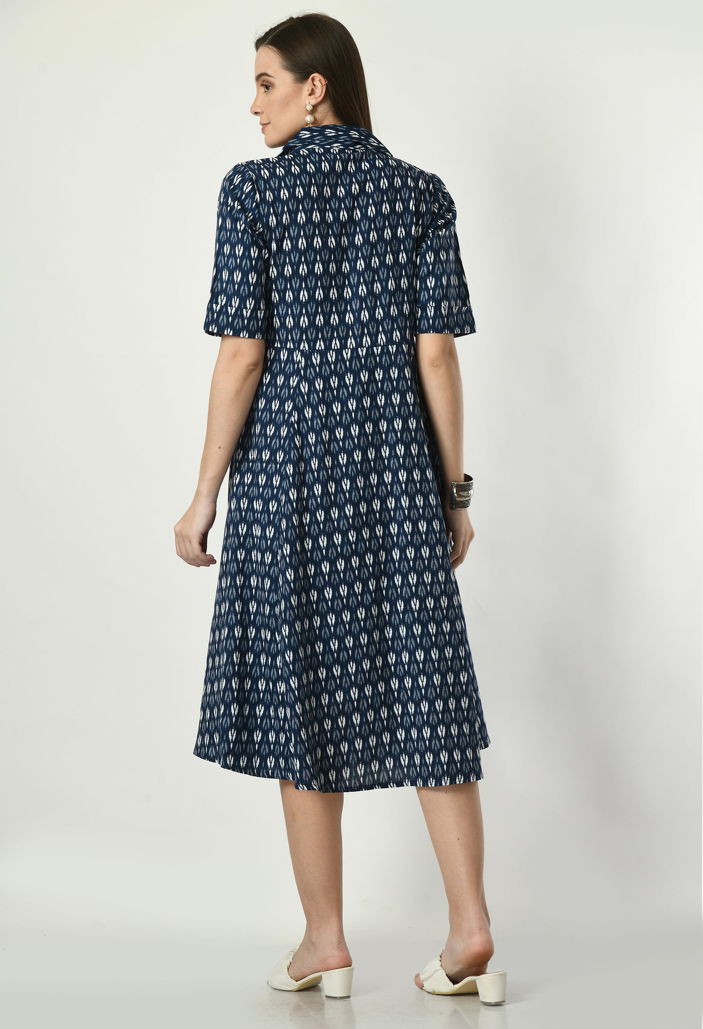 MUARYA Women’s Cotton Blend A-Line Long Dress for Casual & Festive Wear