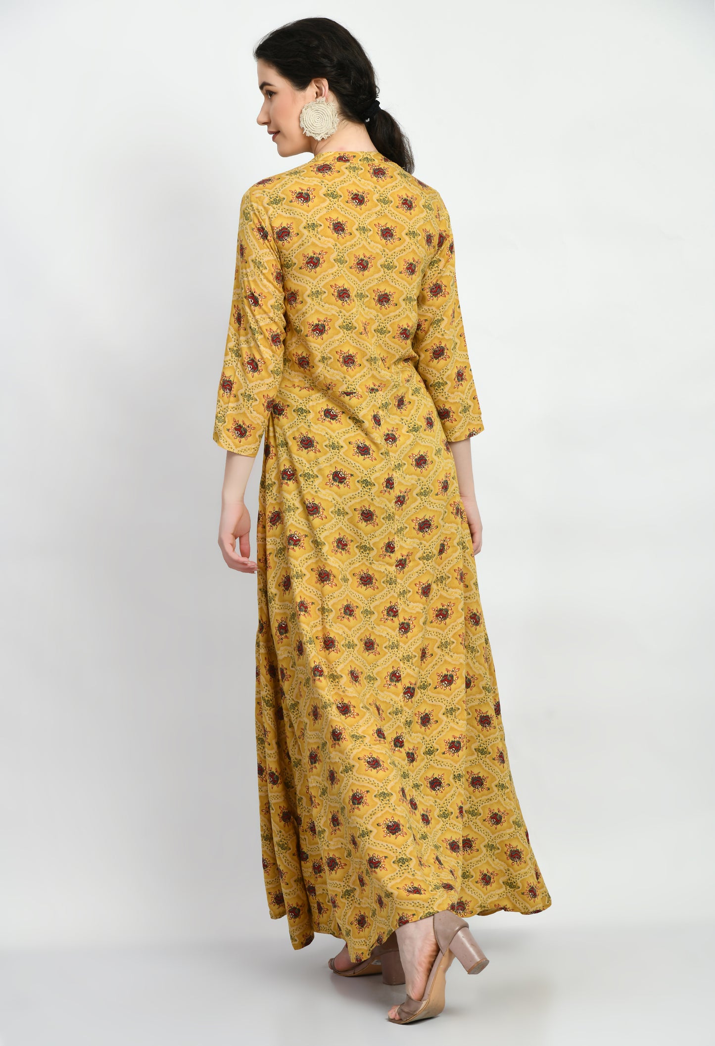 MAURYA Women’s Rayon A-Line Flared Long Dress for Casual & Festive Wear