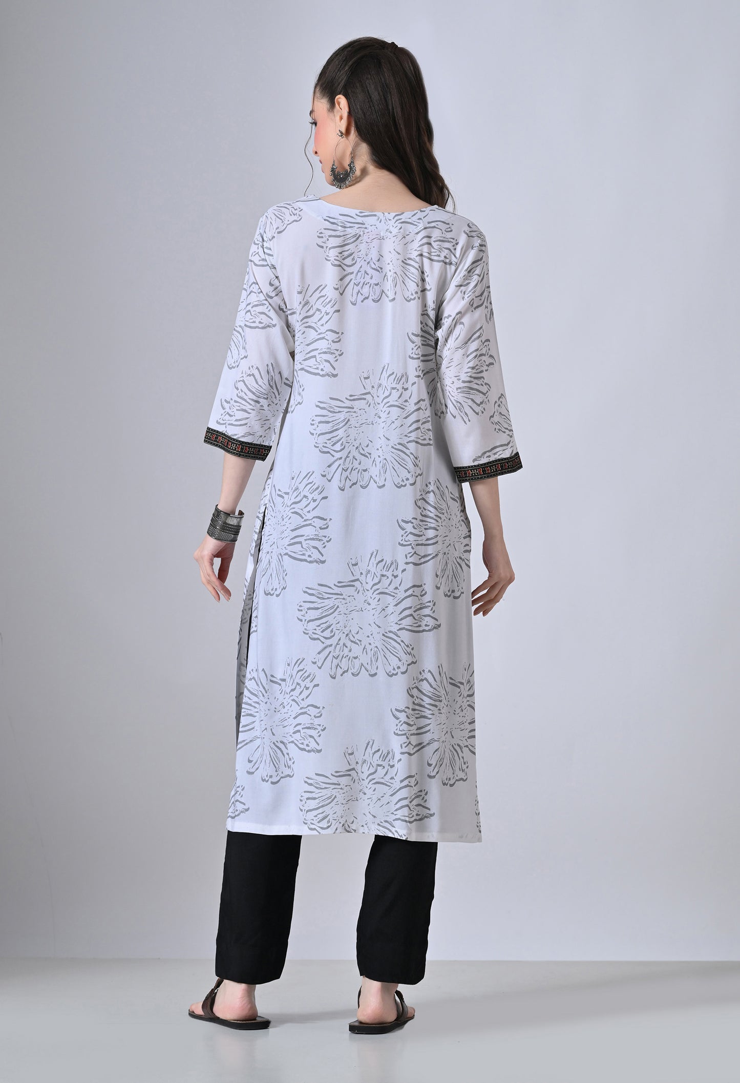 MAURYA Women's Rayon Floral Print Kurti