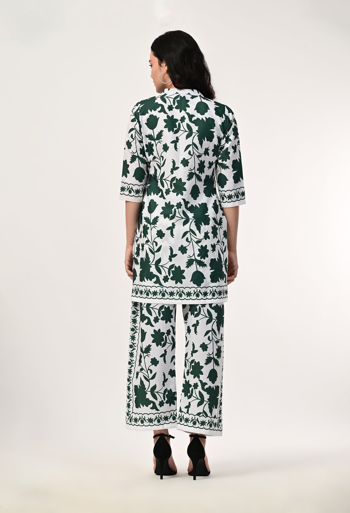MAURYA Women's Linen Printed Green Stylish Co-ord Set (MCS067)