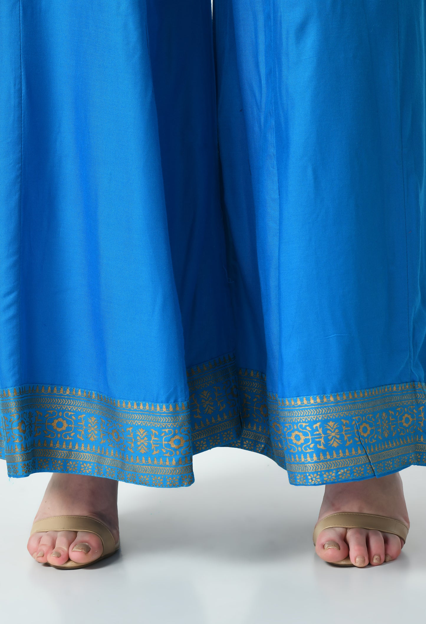 MAURYA Women Solid Rayon Palazzo with Elastic Waist & Lace Hem