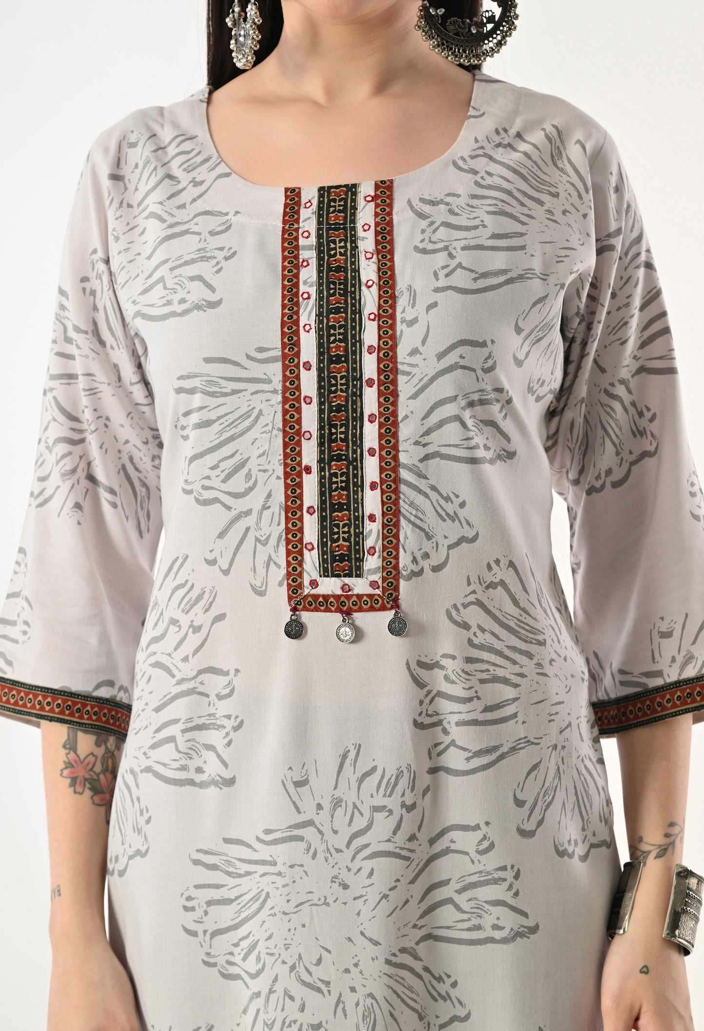 MAURYA Women's Rayon Floral Print Kurti