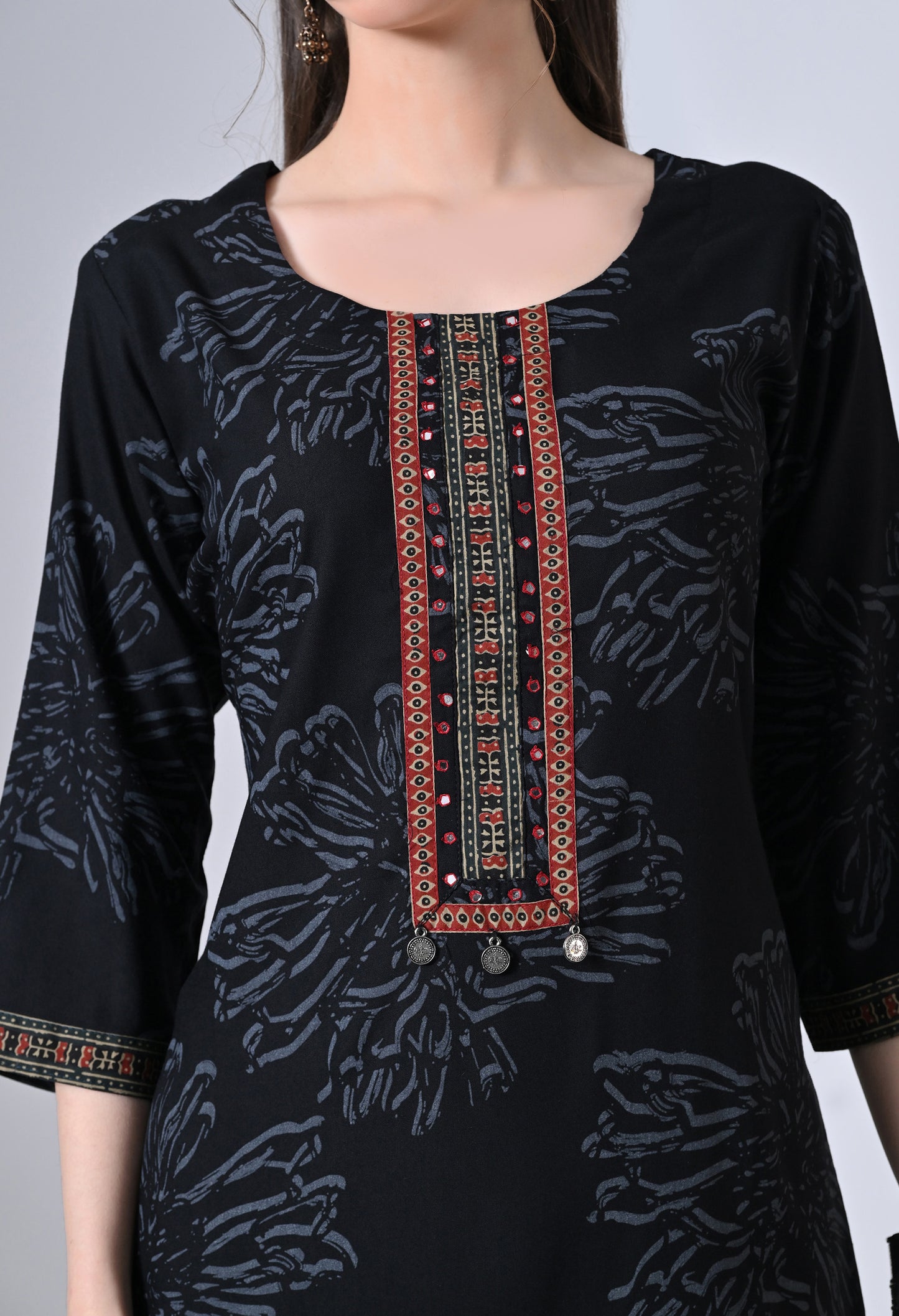 MAURYA Women's Rayon Floral Print Kurti