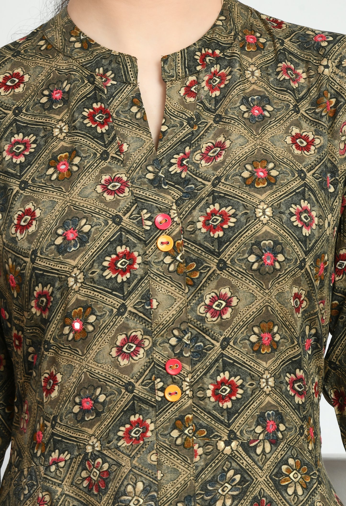 MAURYA Women’s Rayon A-Line Flared Long Dress for Casual & Festive Wear