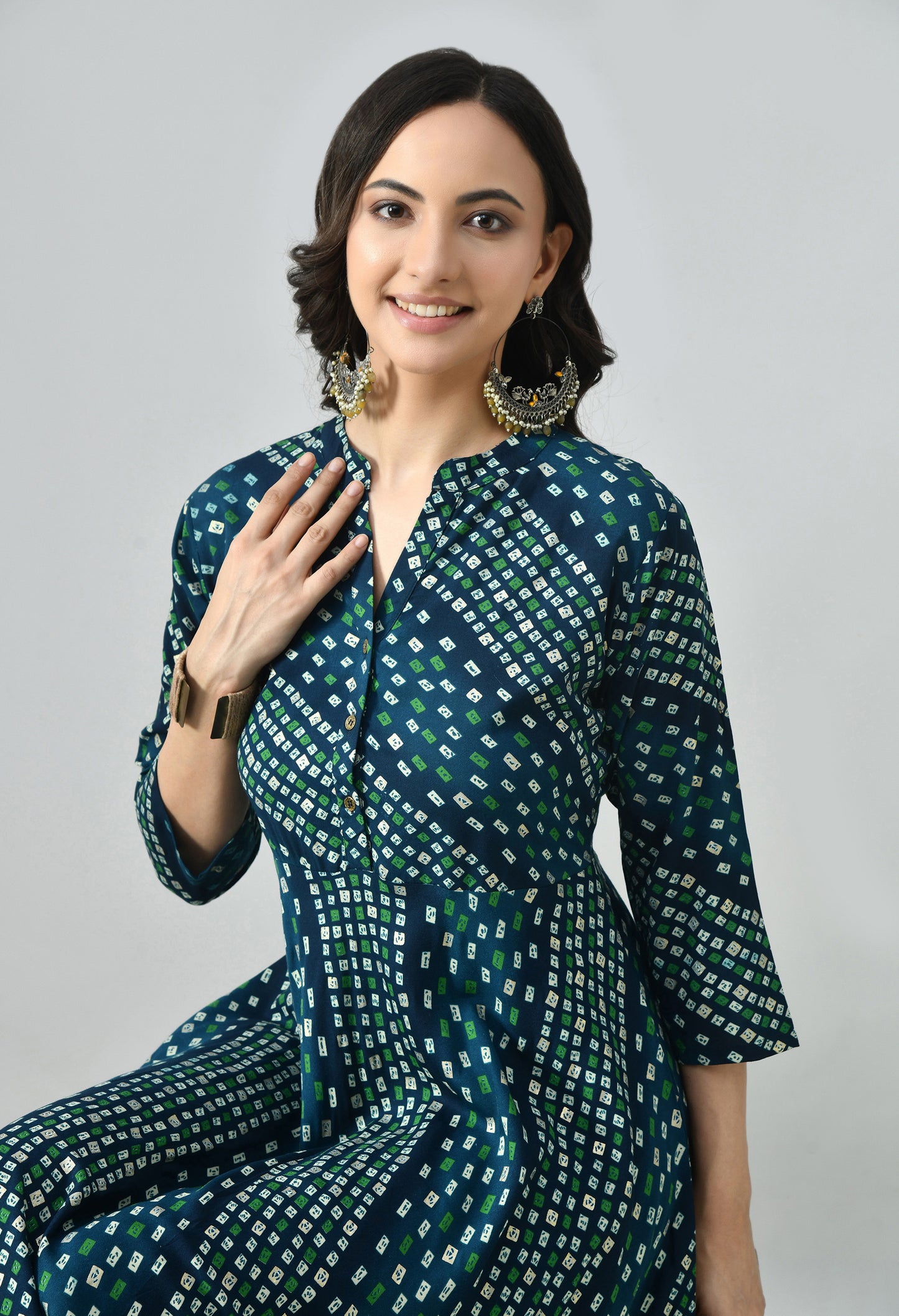 MAURYA Rayon Printed A-Line Dress for Women