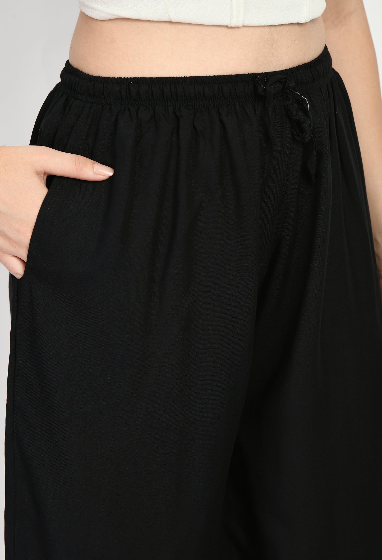 MAURYA Women Solid Rayon Palazzo with Elastic Waist